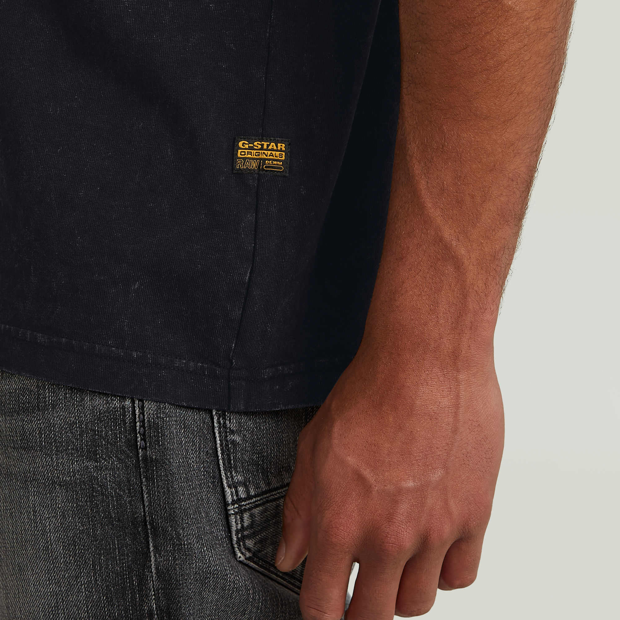 G-Star RAW Acid Wash Boxy T-Shirt Zwart Heren