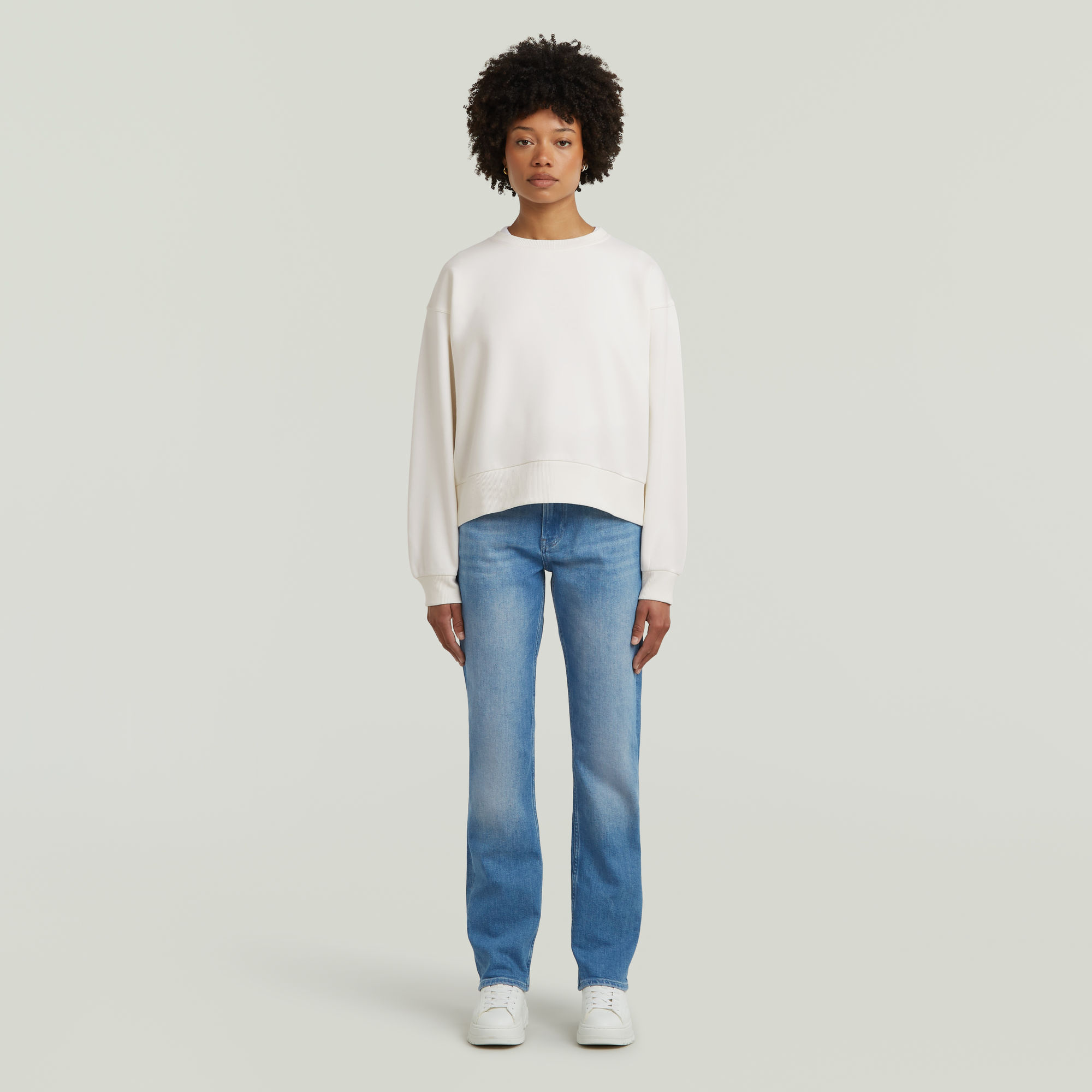 G-Star RAW Iggie Straight Jeans Midden blauw Dames