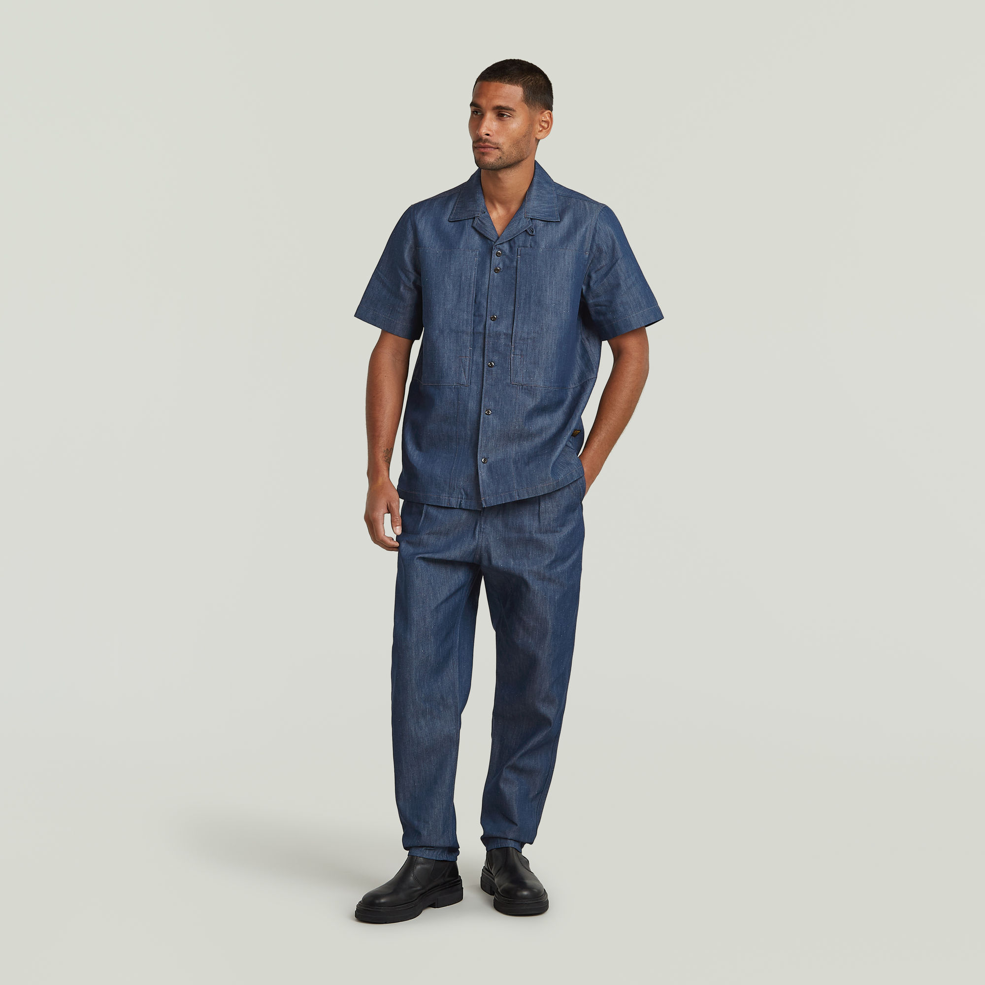 G-Star RAW Workwear Resort Regular Overhemd Donkerblauw Heren