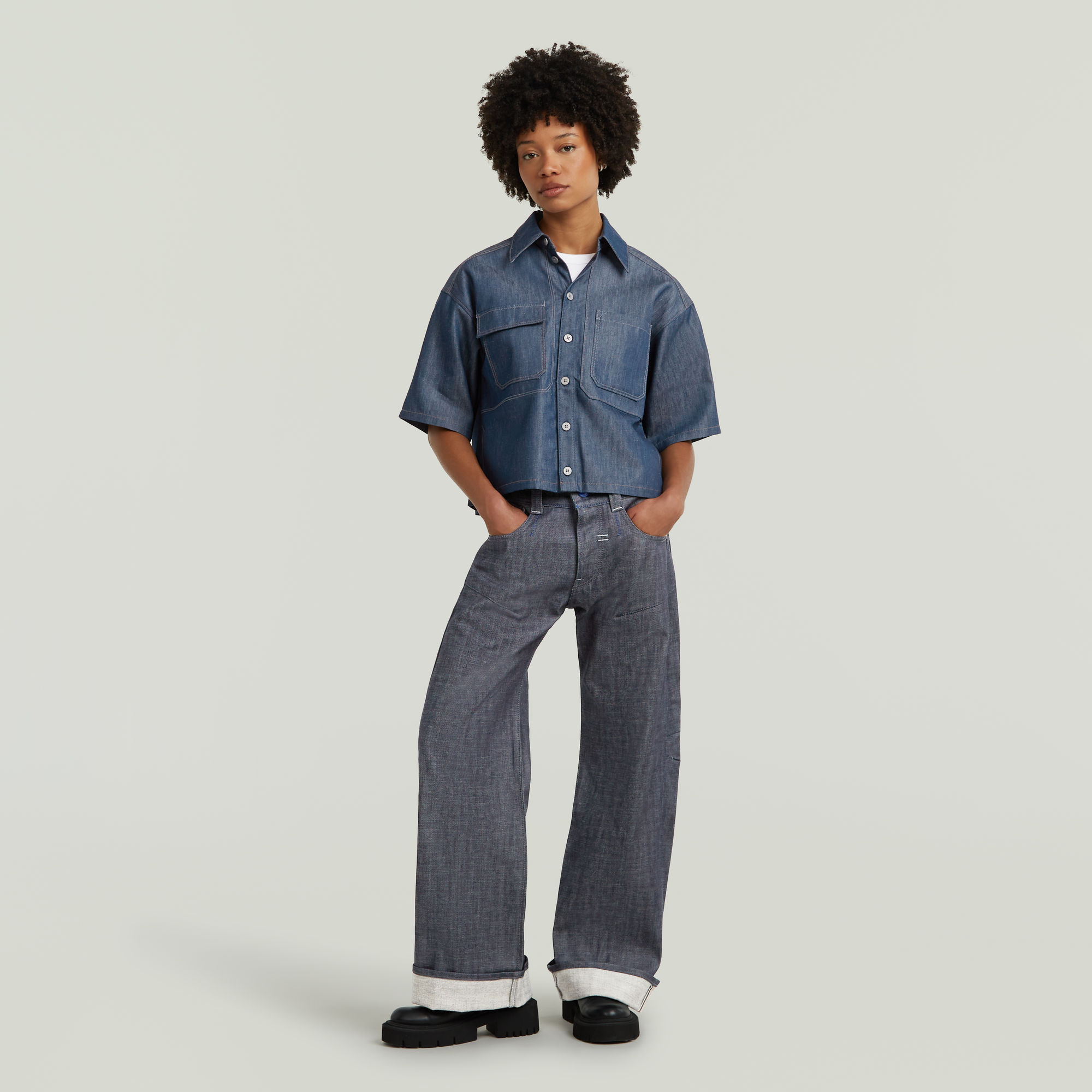 G-Star RAW G-STAR Origins Bowey 3D Selvedge Jeans Donkerblauw Dames