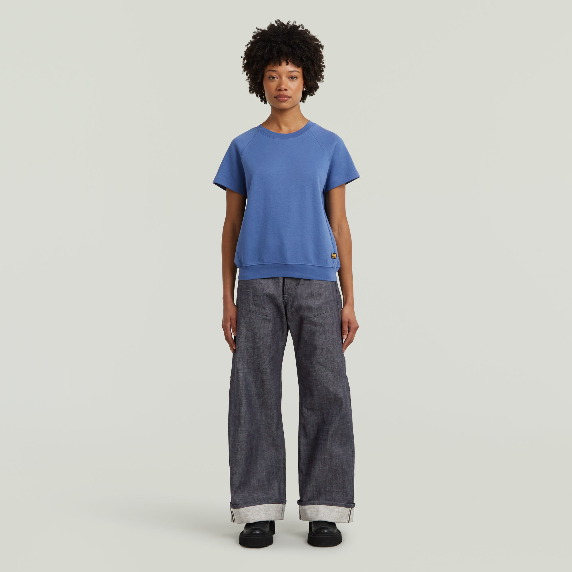 G-Star RAW Raglan T-shirt Midden blauw Dames