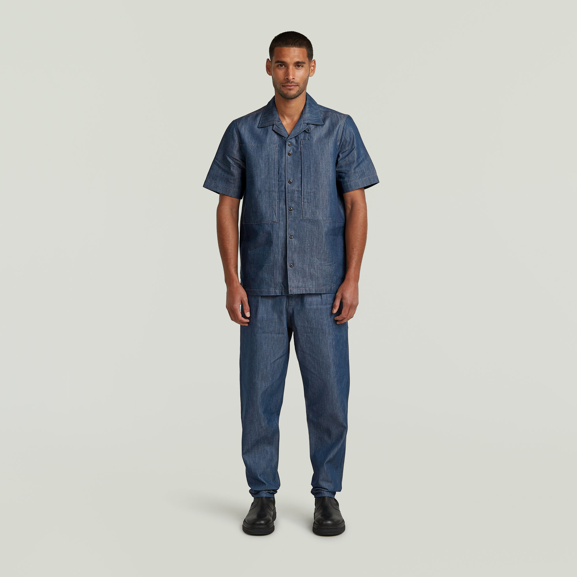 G-Star RAW Pleated Chino Relaxed Tapered Jeans Donkerblauw Heren