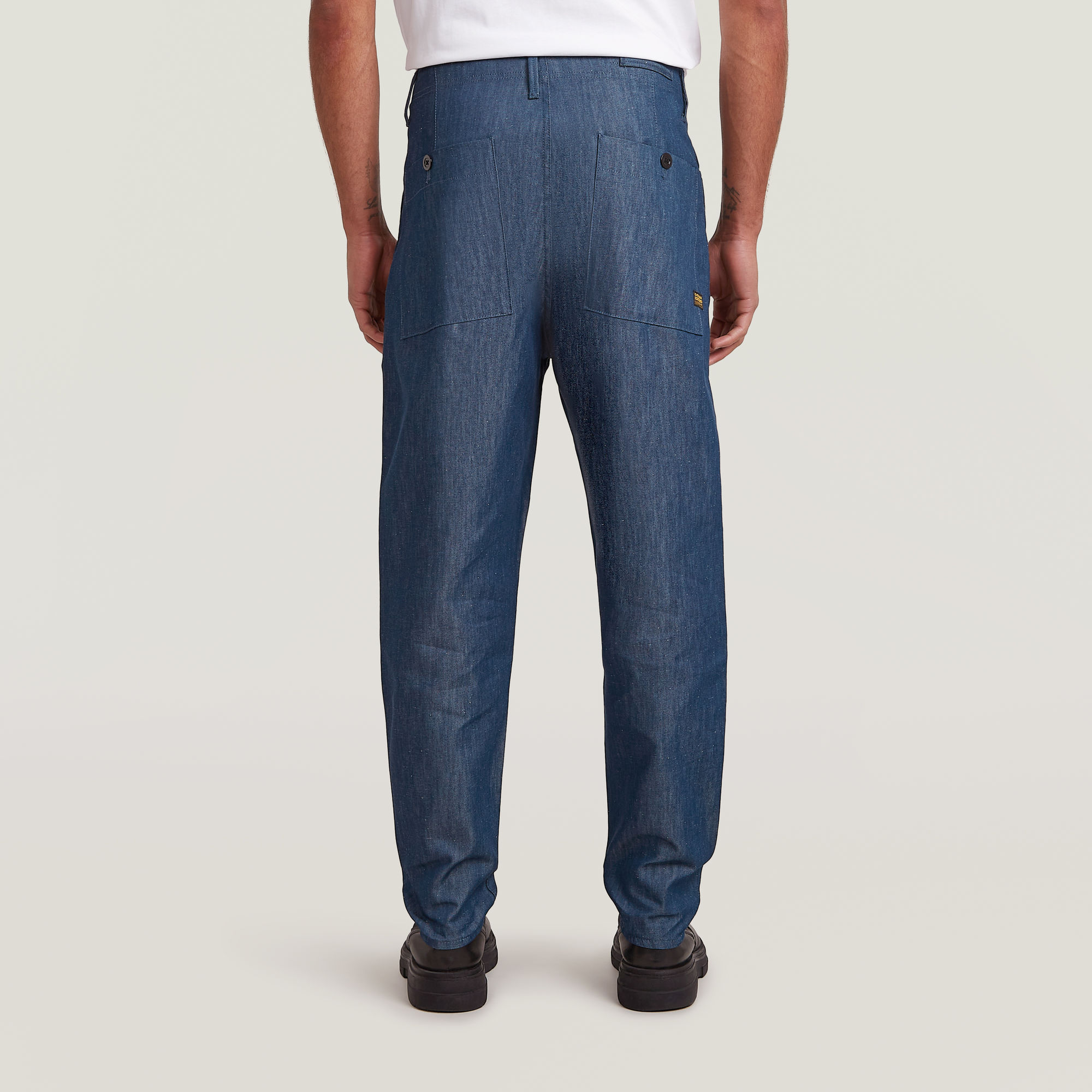 G-Star RAW Pleated Chino Relaxed Tapered Jeans Donkerblauw Heren