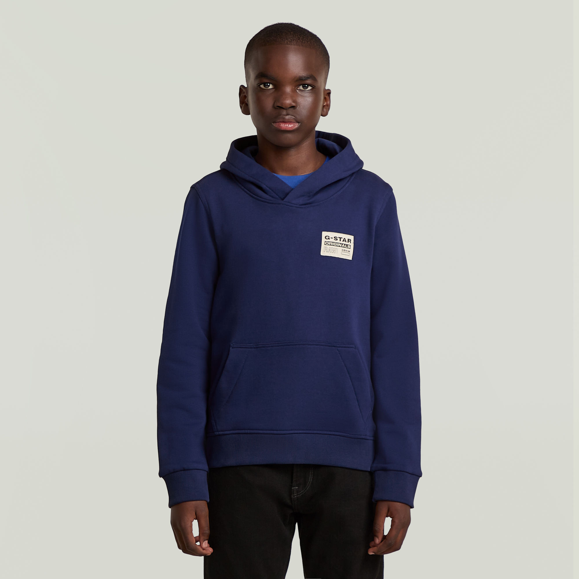 

Boys Hooded Sweater Originals Patch - Medium blue - boys