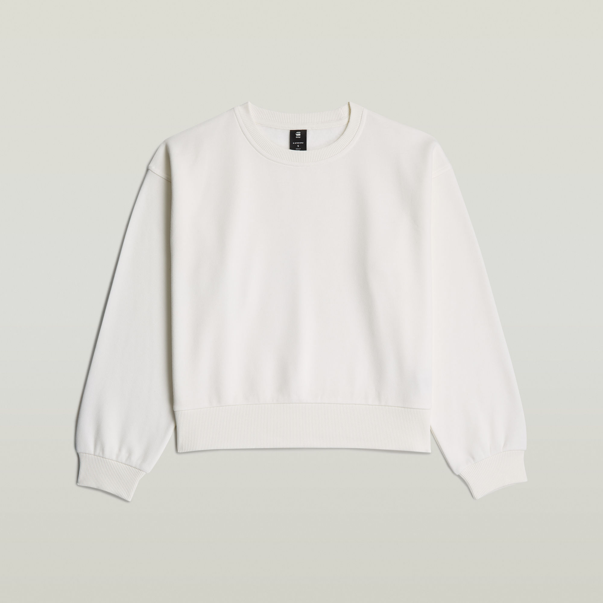 Thumbnail - Premium Core Cropped Loose Sweatshirt - Weiß - Damen