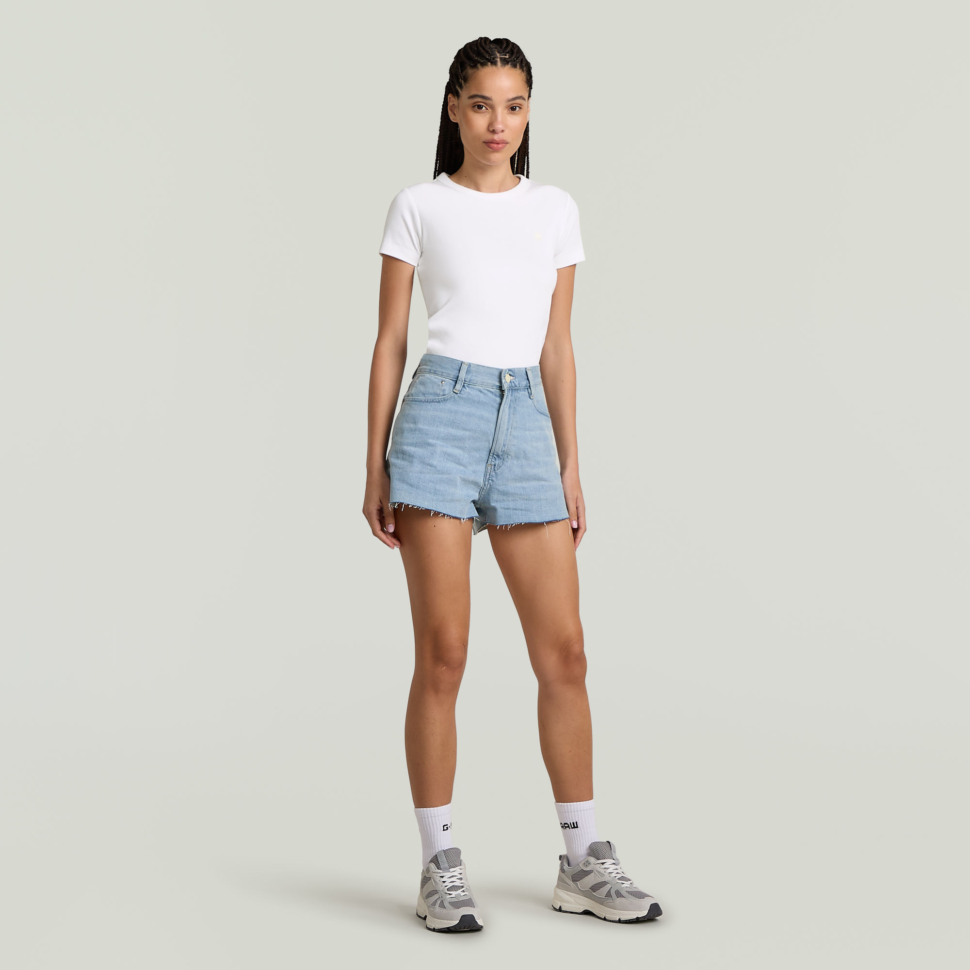 G-Star RAW Type 89 Short Cut Lichtblauw Dames