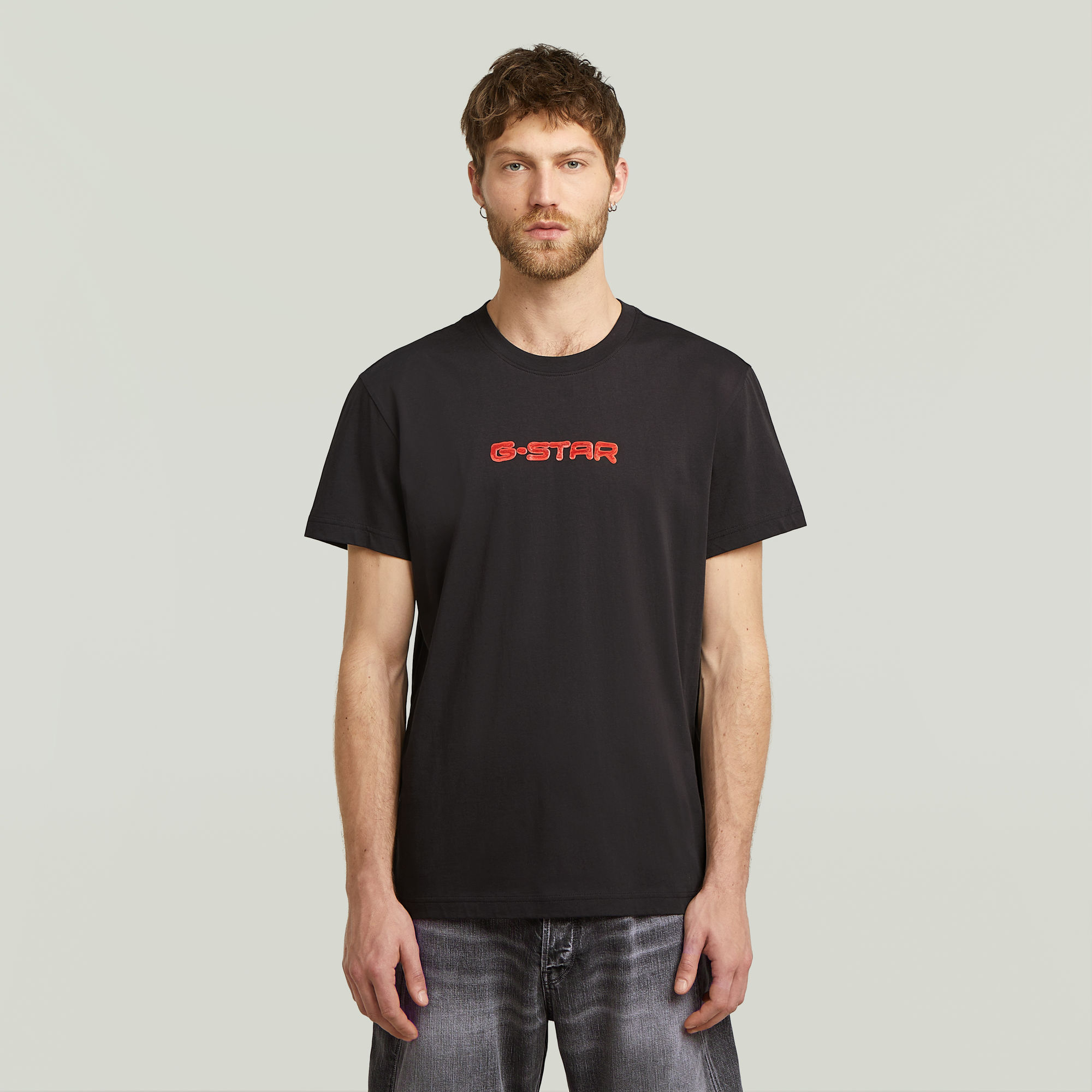 G-Star RAW Gel Print T-shirt Zwart Heren