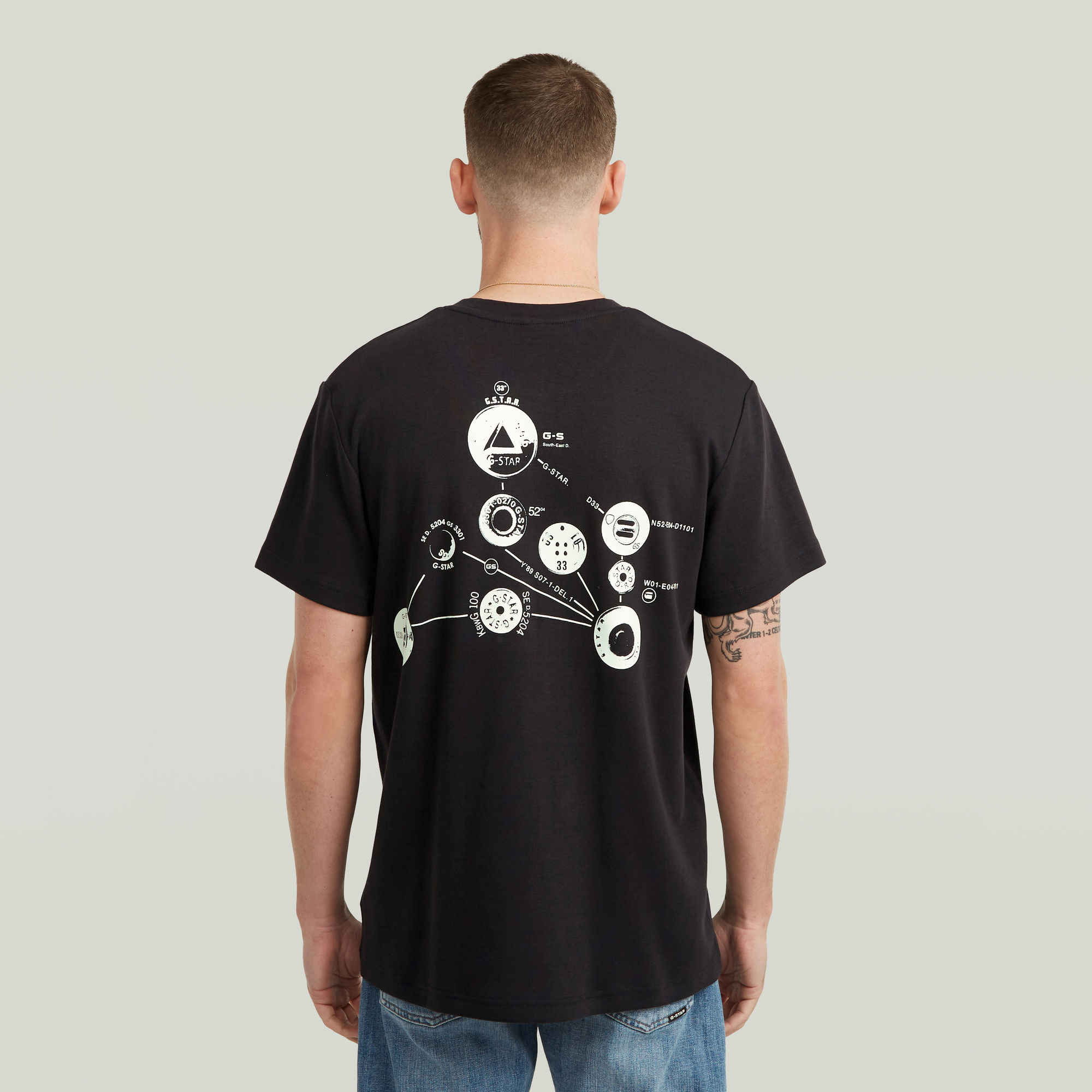 G-Star RAW Trims Back Graphic T-shirt Zwart Heren