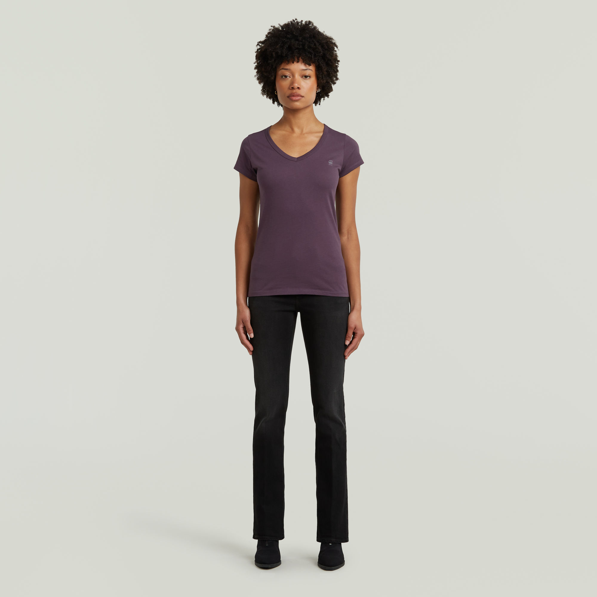 G-Star RAW Slim V T-Shirt Paars Dames