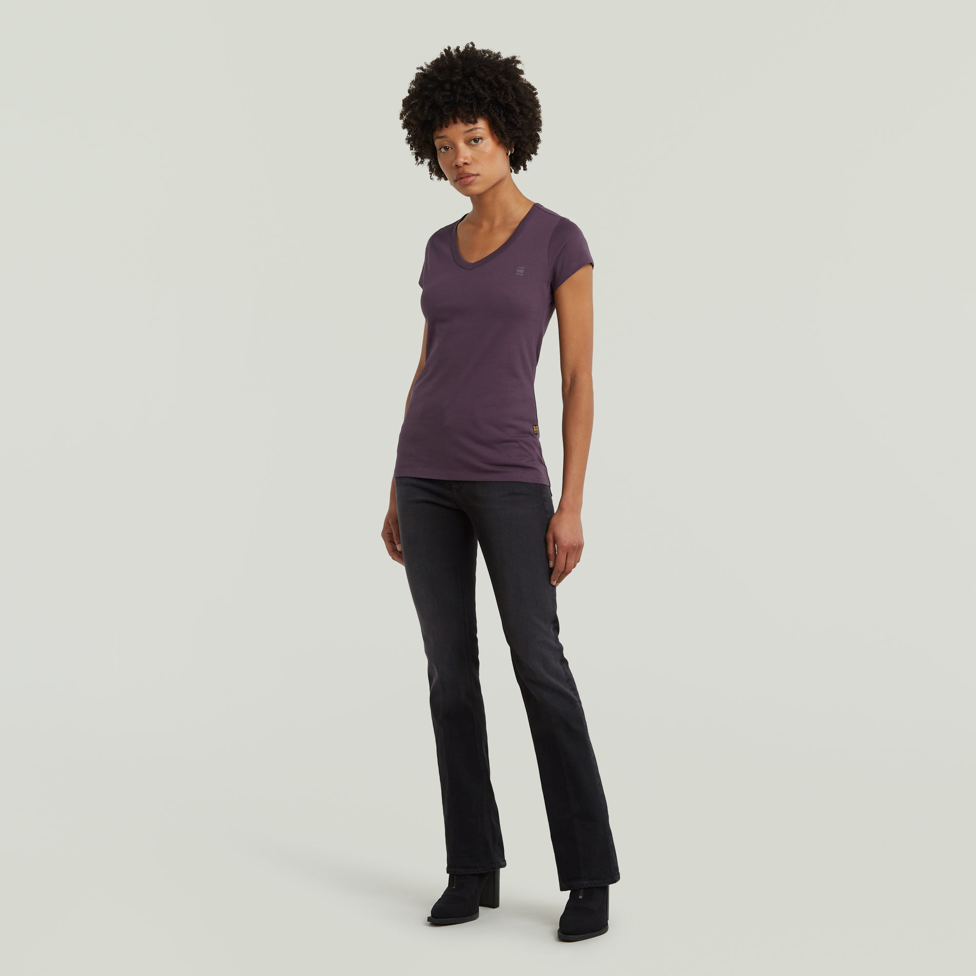 G-Star RAW Slim V T-Shirt Paars Dames