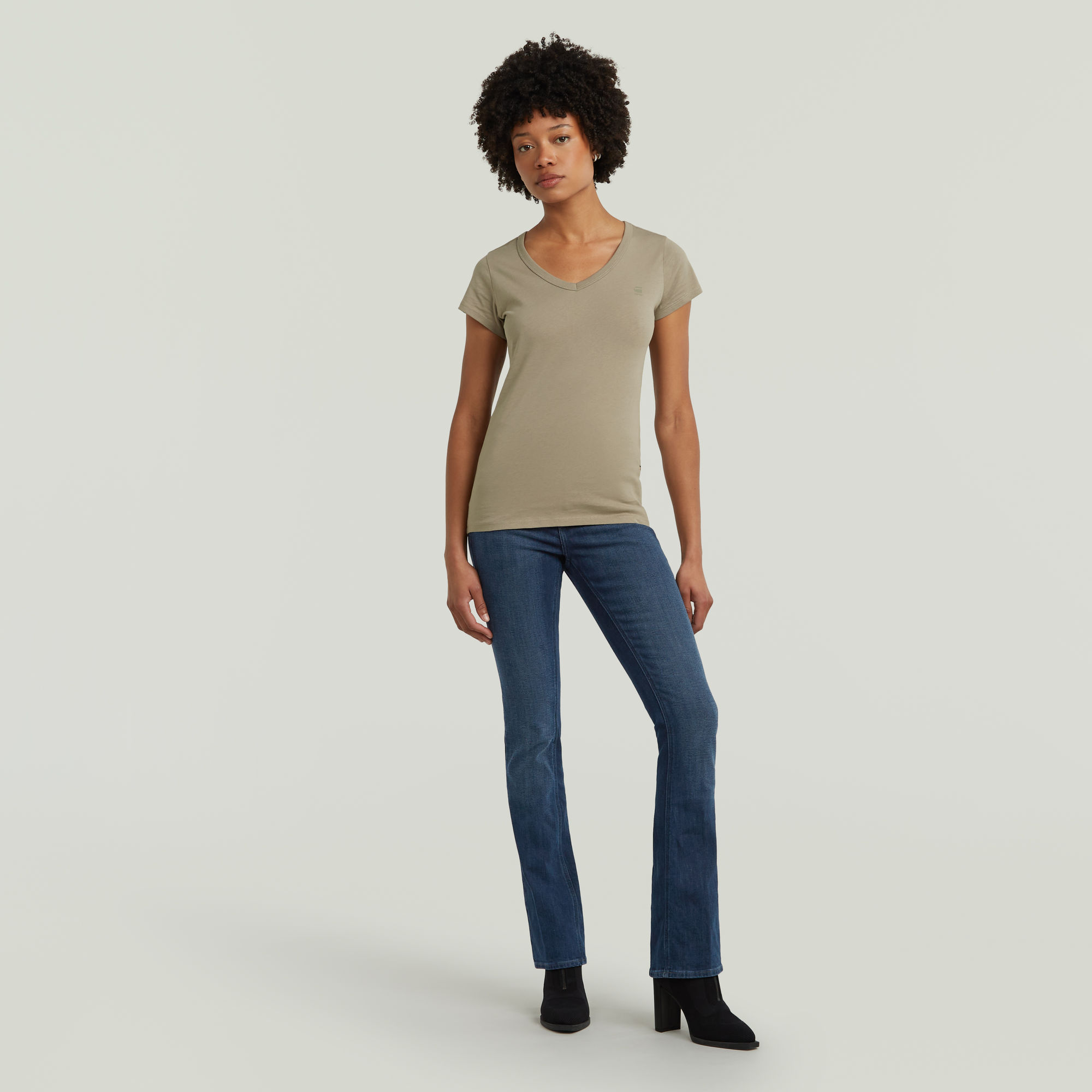 G-Star RAW Slim V T-Shirt Beige Dames
