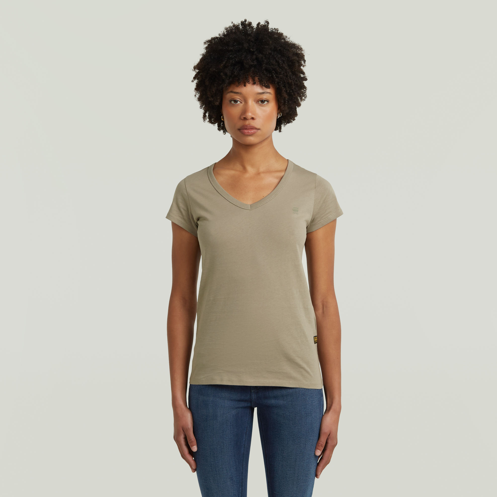 G-Star RAW Slim V T-Shirt Beige Dames