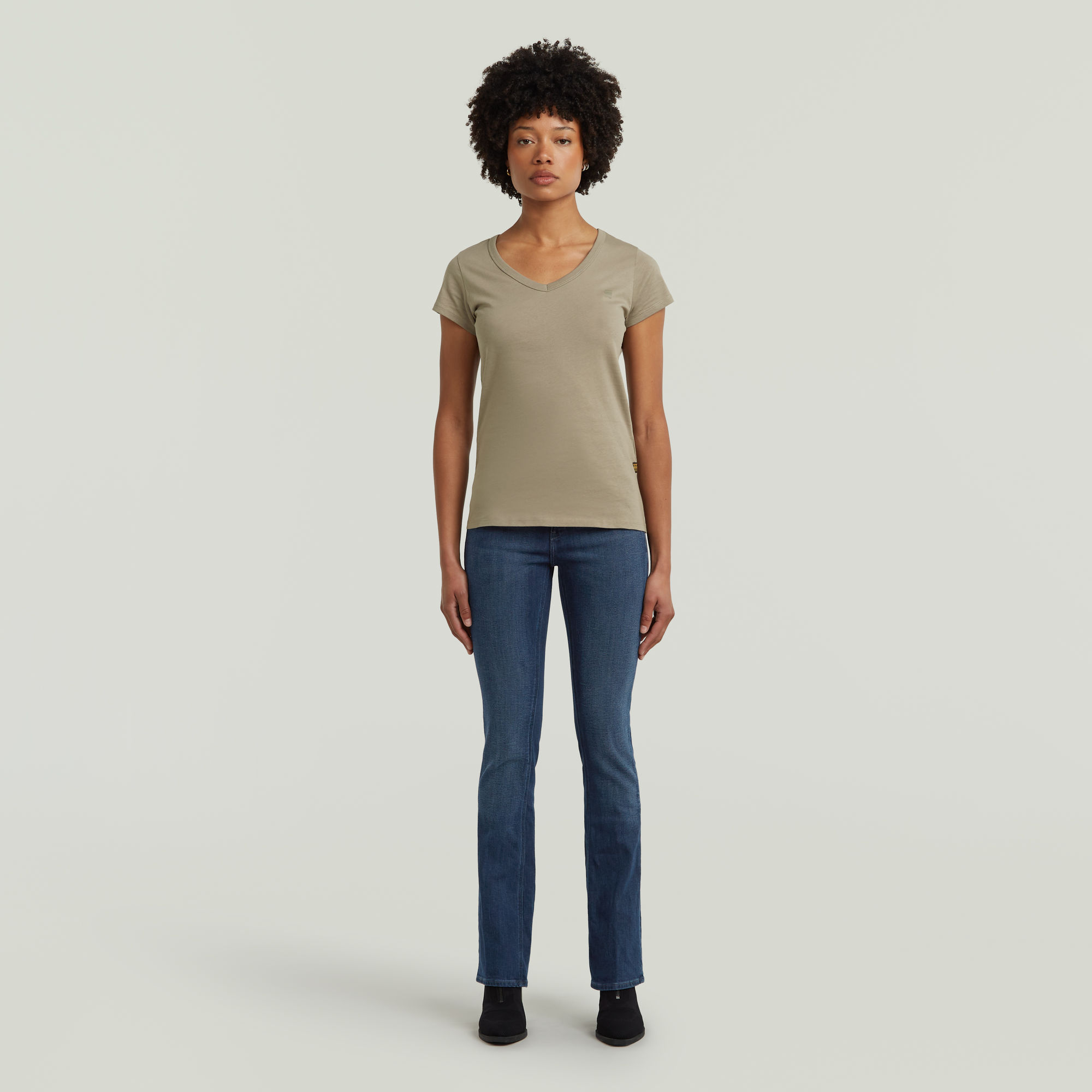 G-Star RAW Slim V T-Shirt Beige Dames