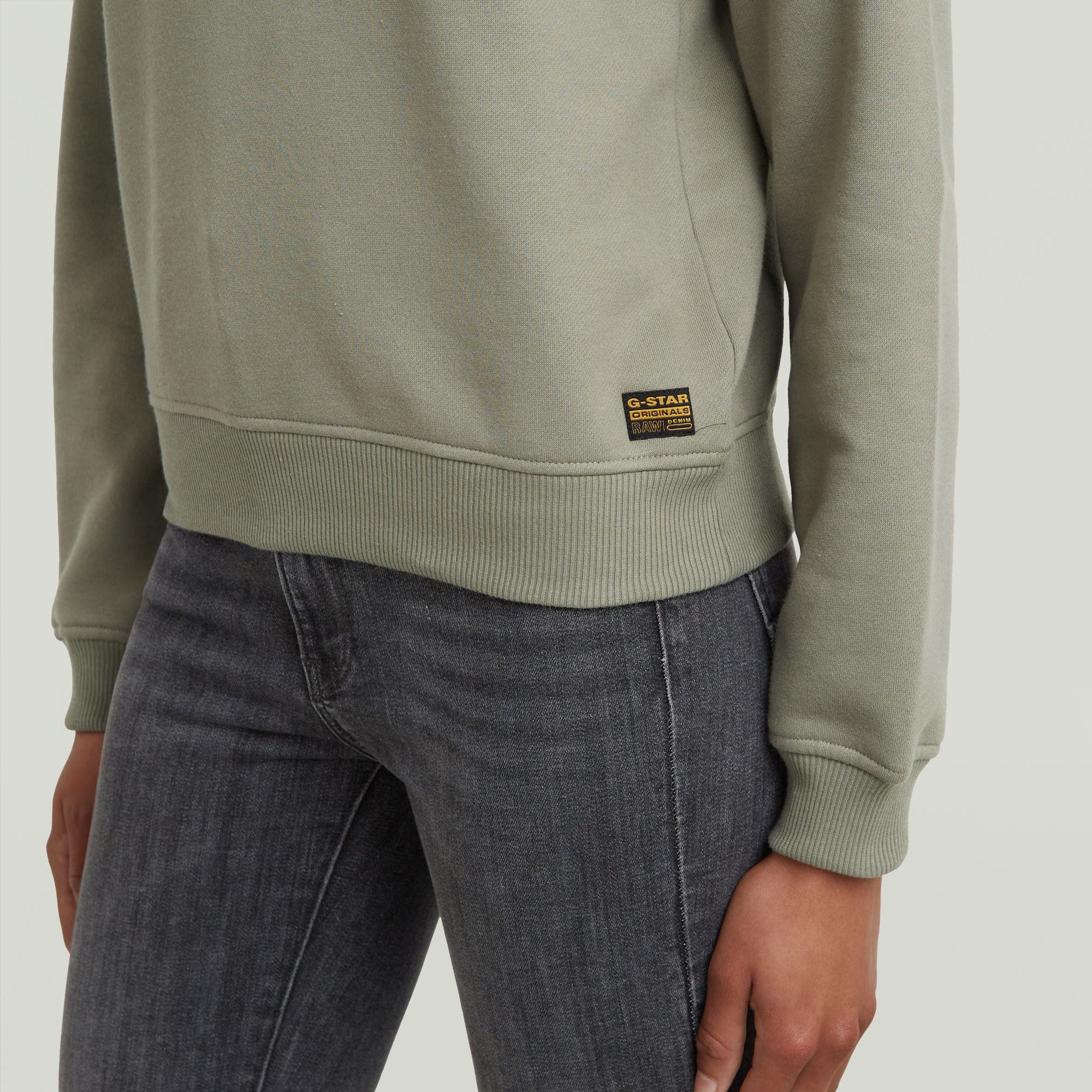 G-Star RAW Center Chest Logo Crew Sweater Groen Dames