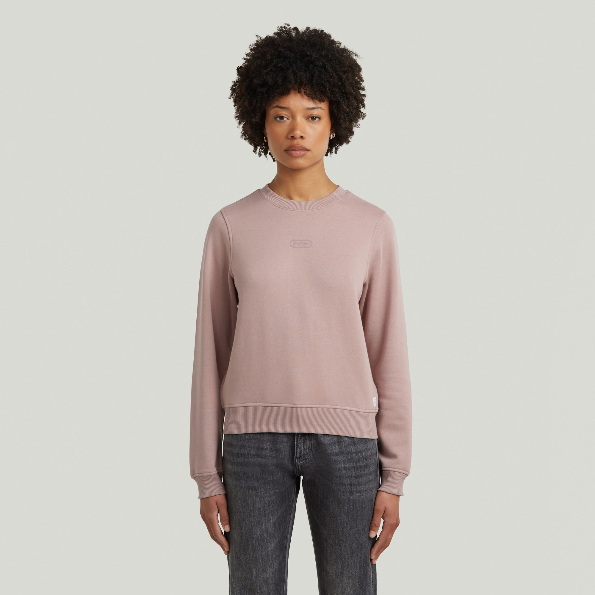 G-Star RAW Center Chest Logo Crew Sweater Roze Dames