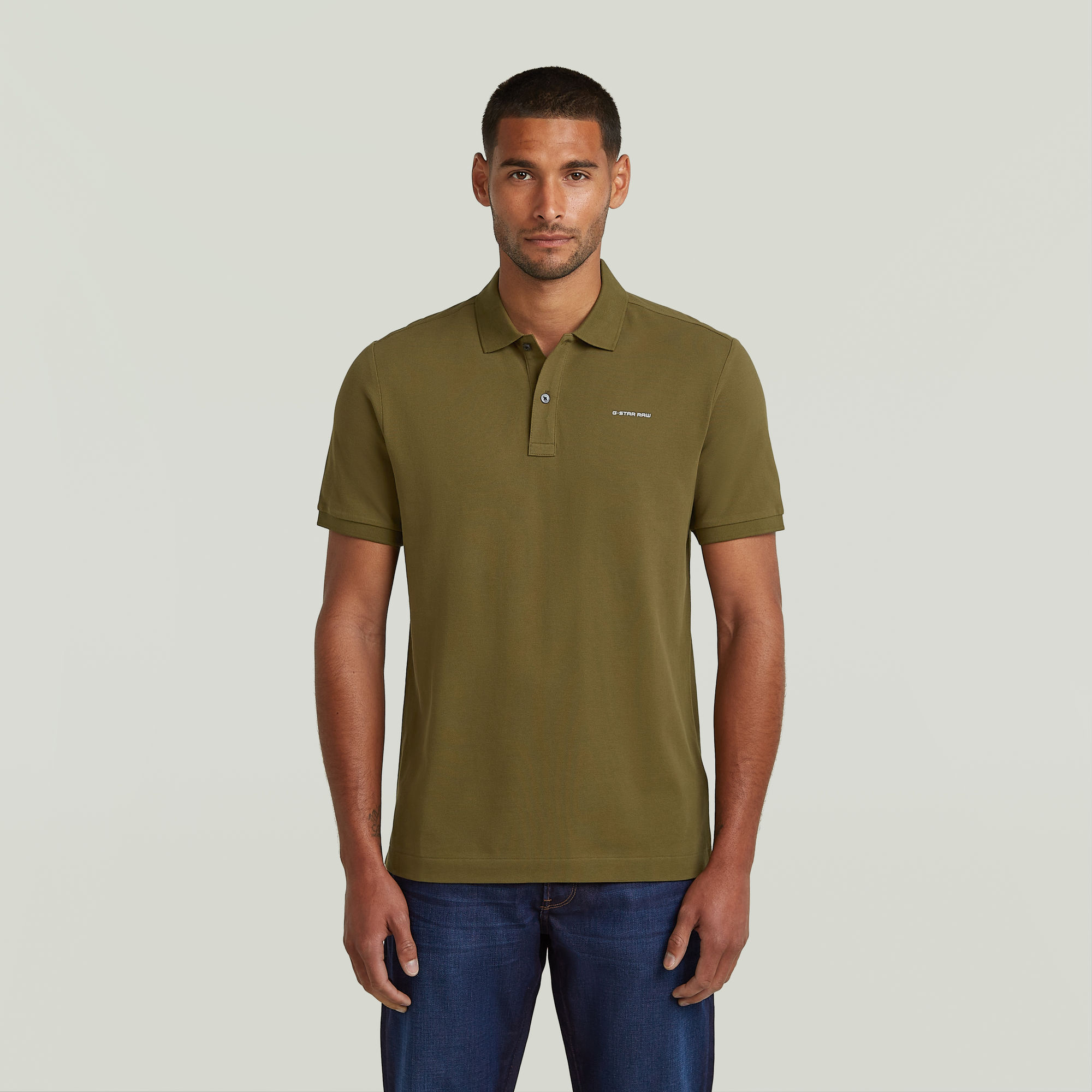 Oluv Slim Poloshirt - Grün - Herren