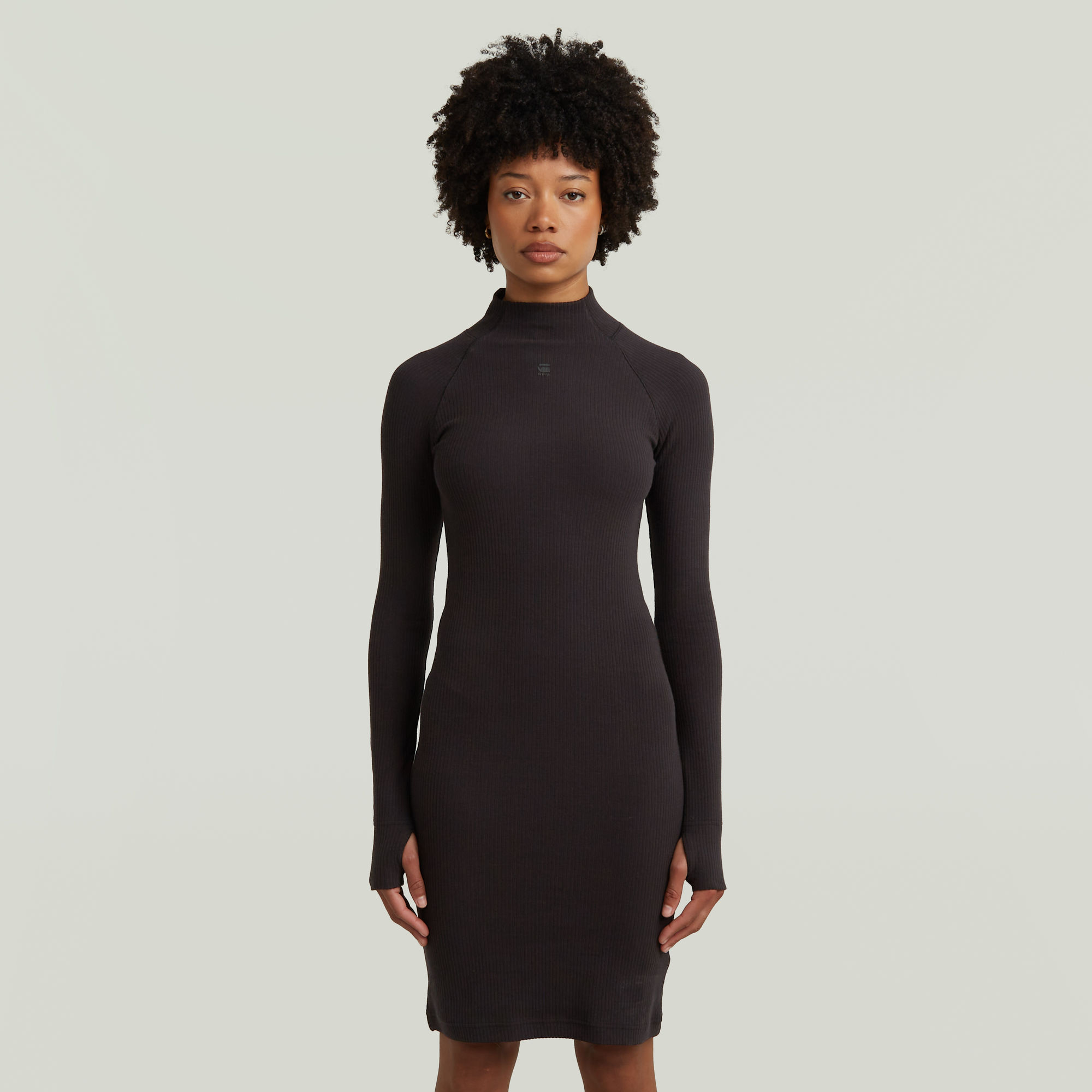 G-Star RAW Rib Slim Jurk Zwart Dames