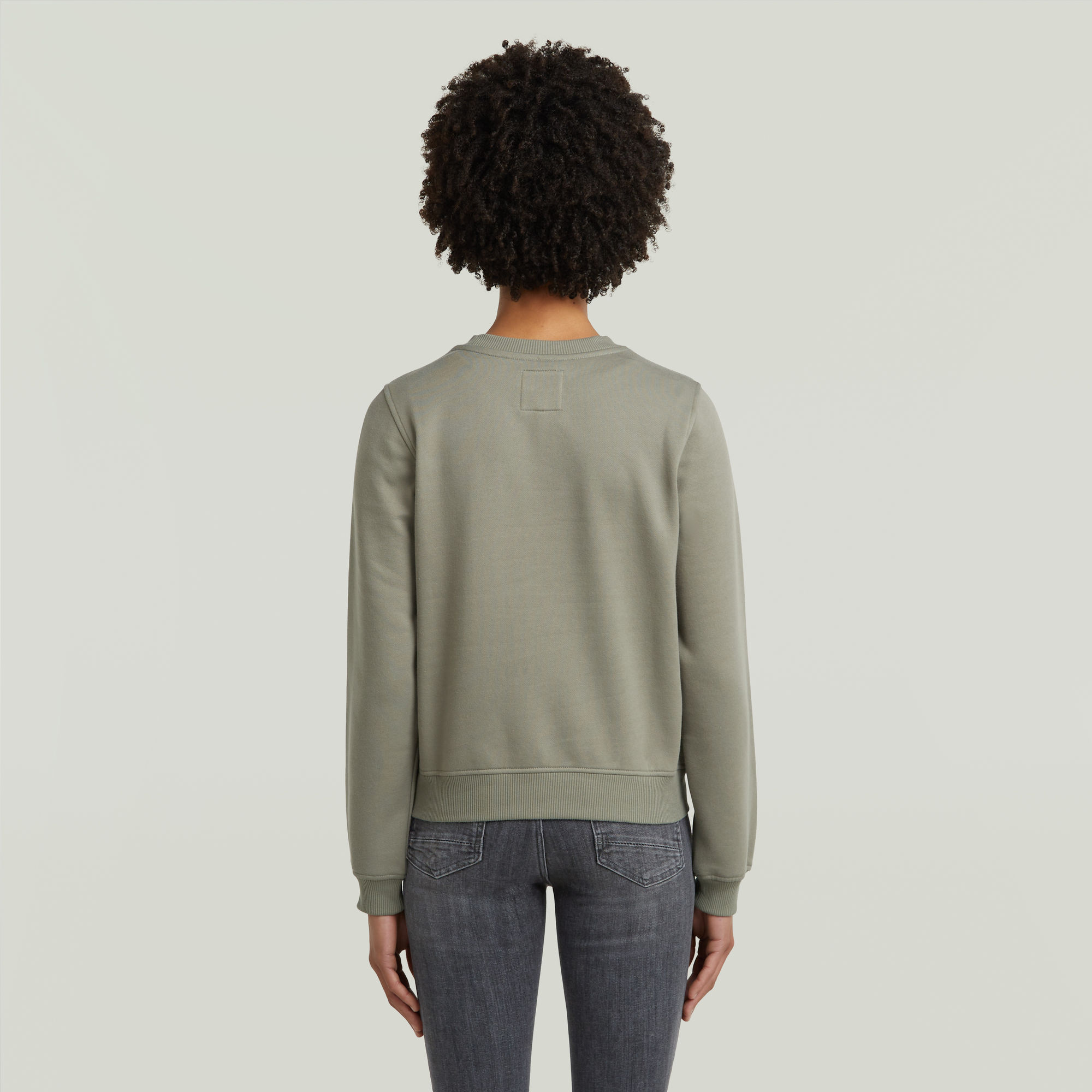 G-Star RAW Center Chest Logo Crew Sweater Groen Dames