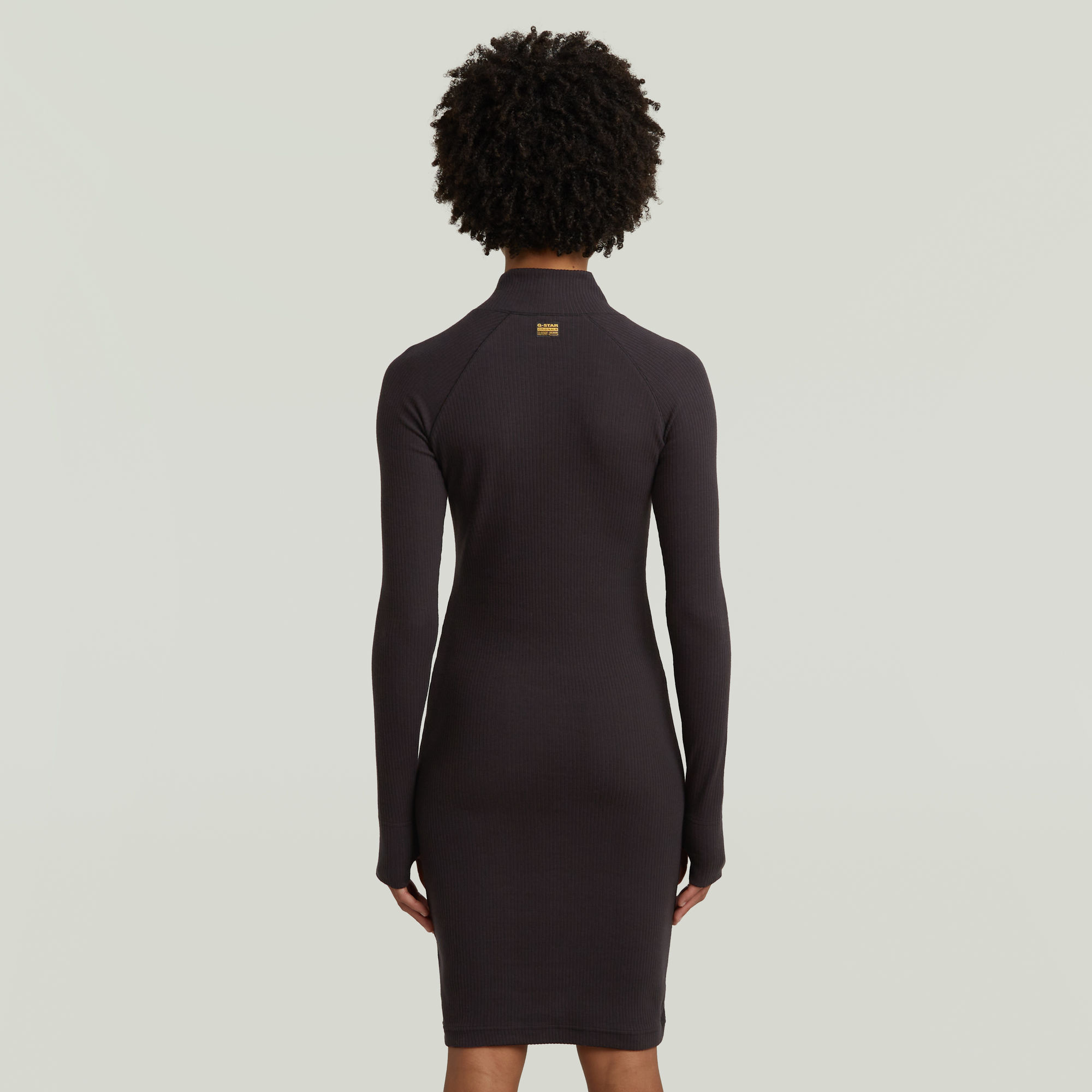 G-Star RAW Rib Slim Jurk Zwart Dames