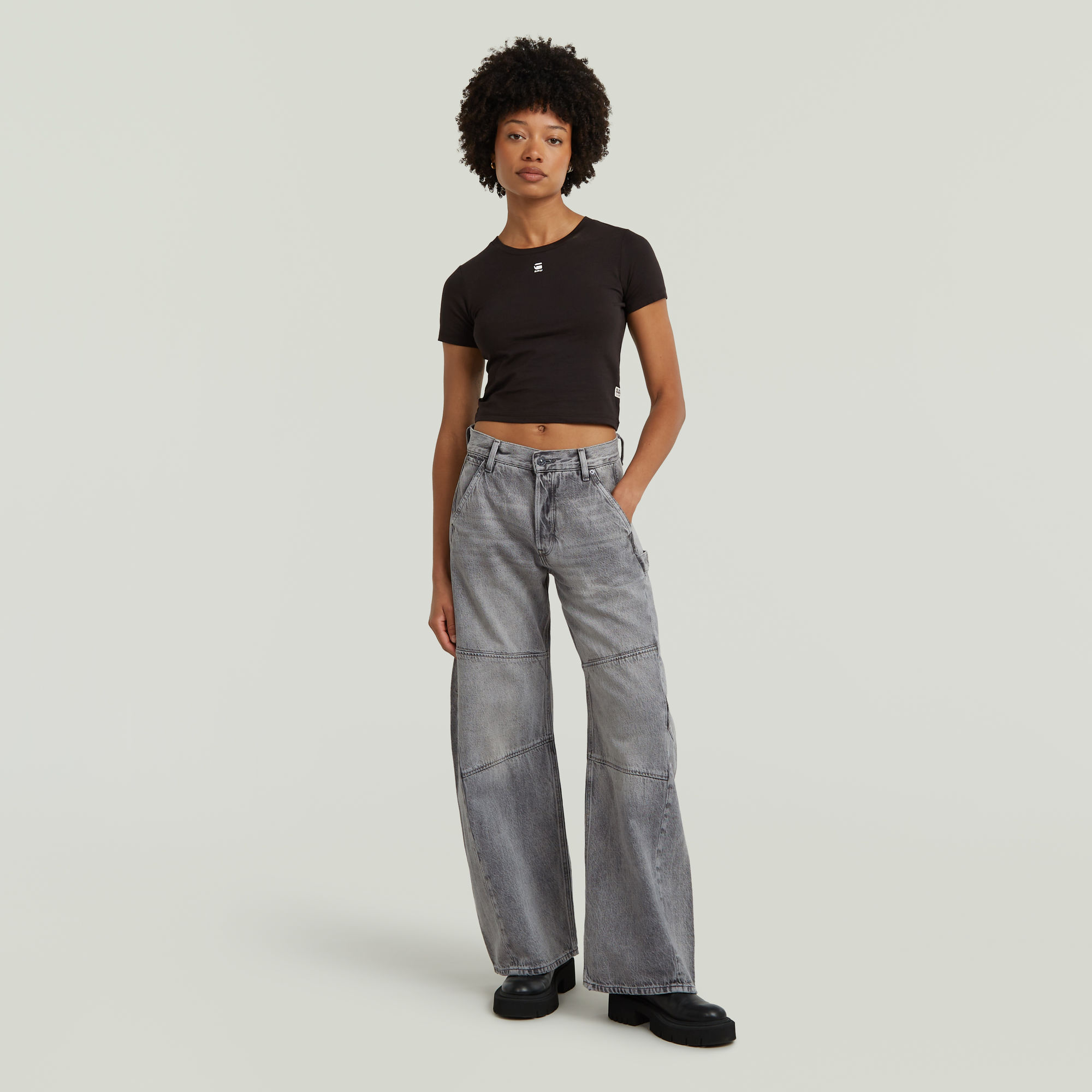 G-Star RAW Bowey 3D Extreme Carpenter Loose Jeans Grijs Dames