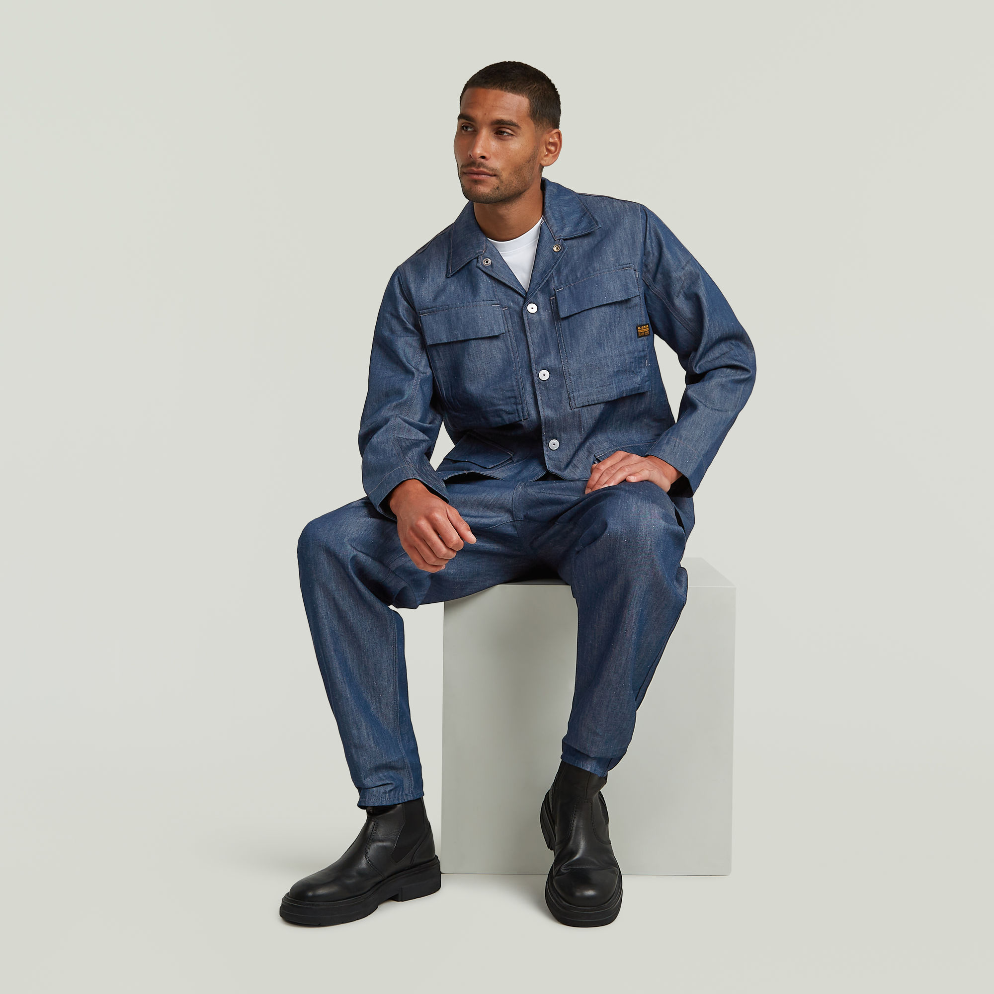 G-Star RAW 4 Pocket Overshirt Donkerblauw Heren