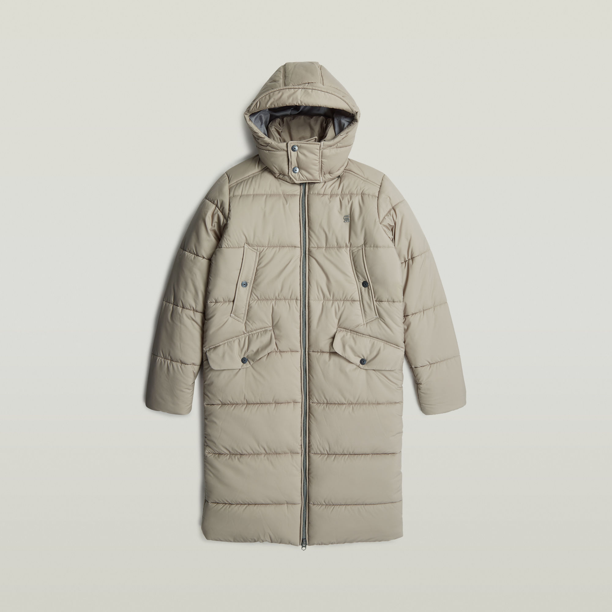 Thumbnail - Long Padded Winterjacke - Beige - Herren