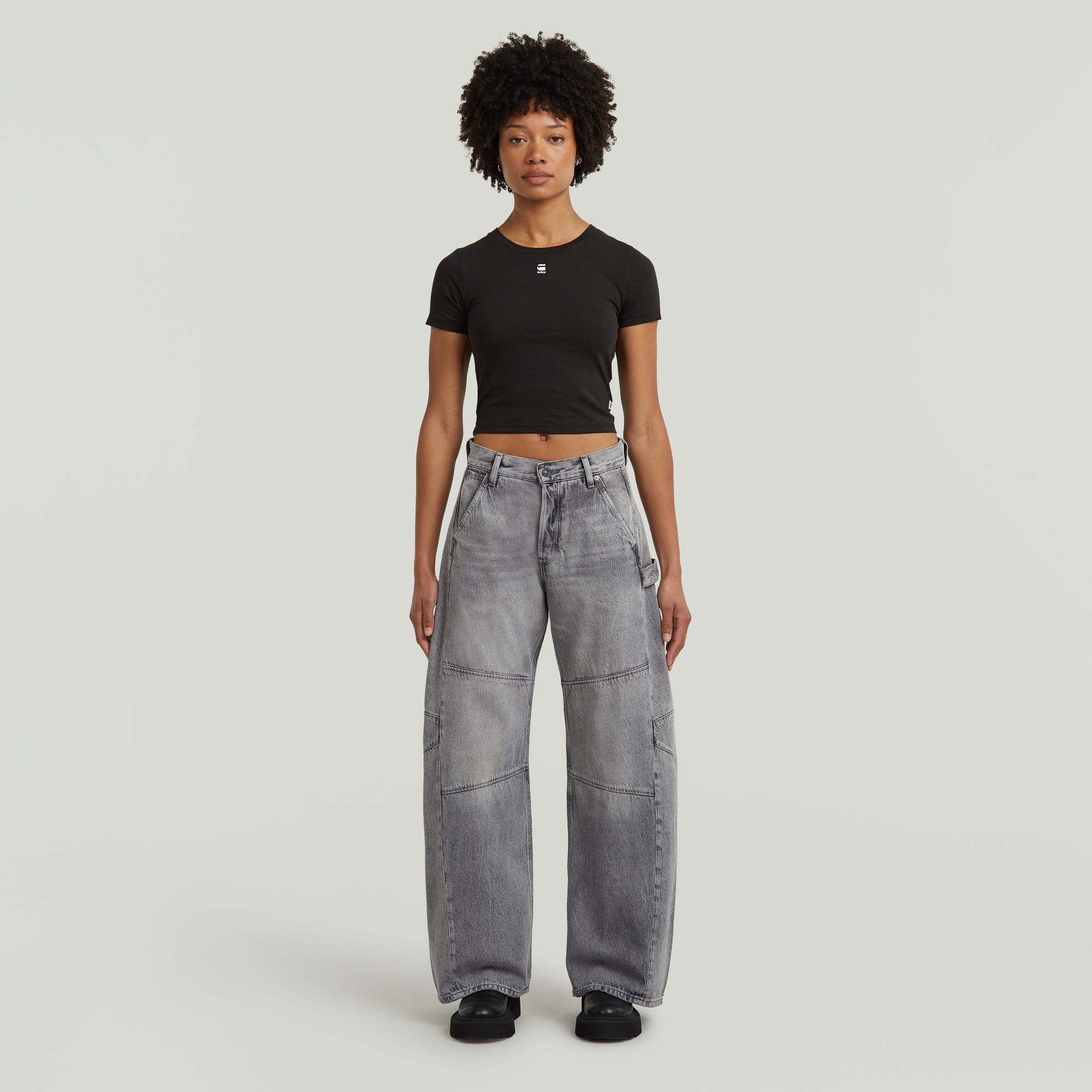 Thumbnail - Bowey 3D Extreme Carpenter Loose Jeans - Grau - Damen