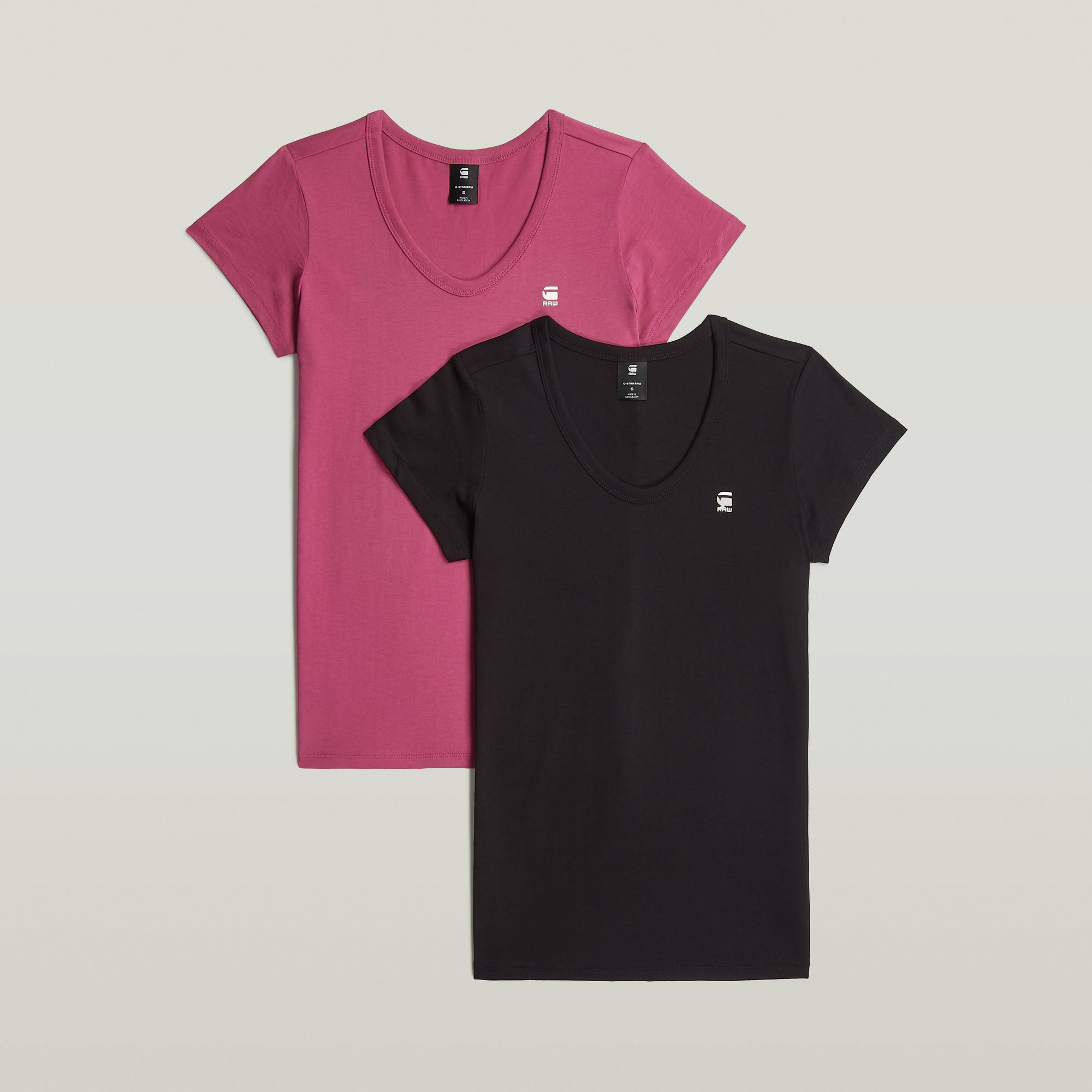 Thumbnail - Slim V T-Shirt 2-Pack - Mehrfarbig - Damen