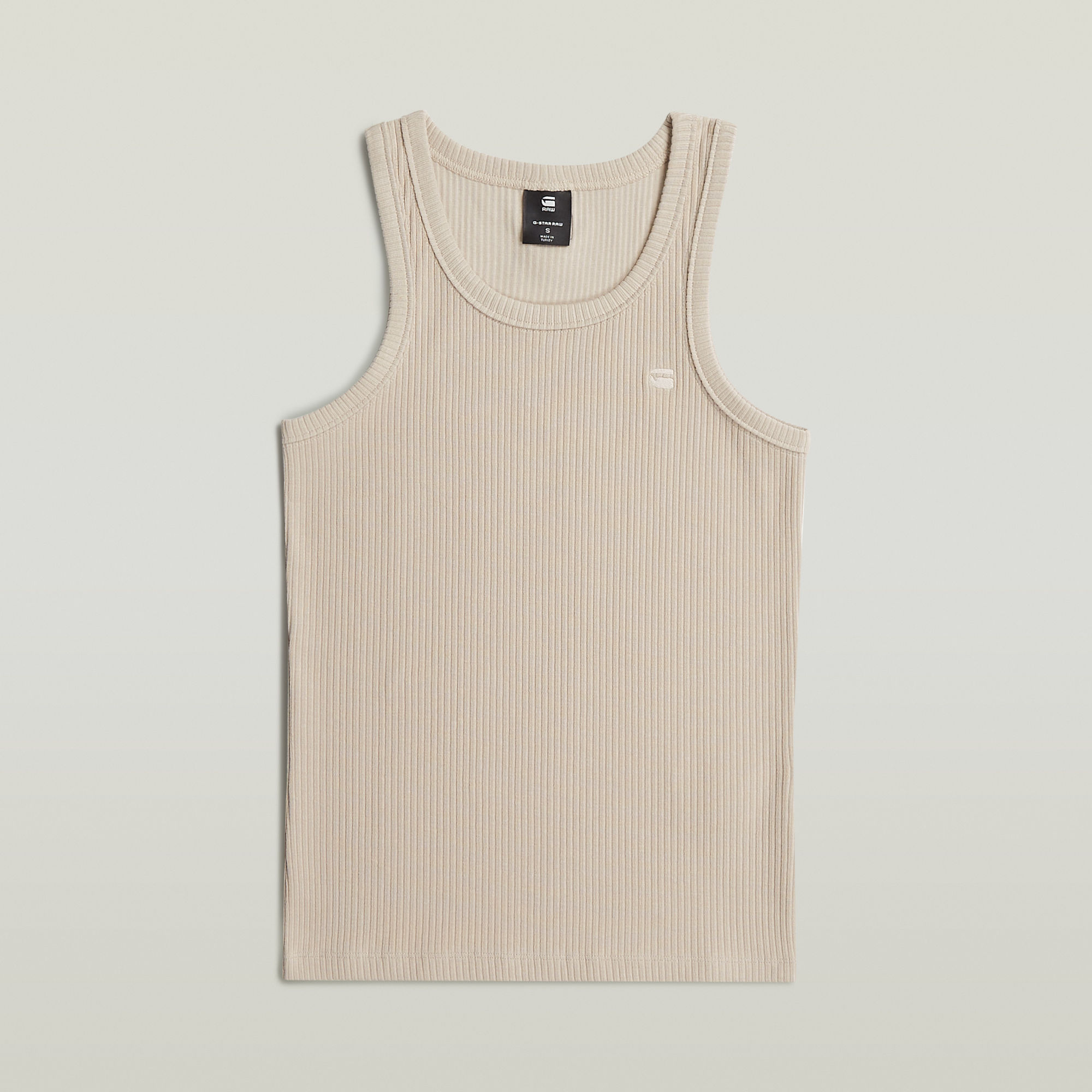 G-Star RAW Ribbed Tanktop - Beige - Dames
