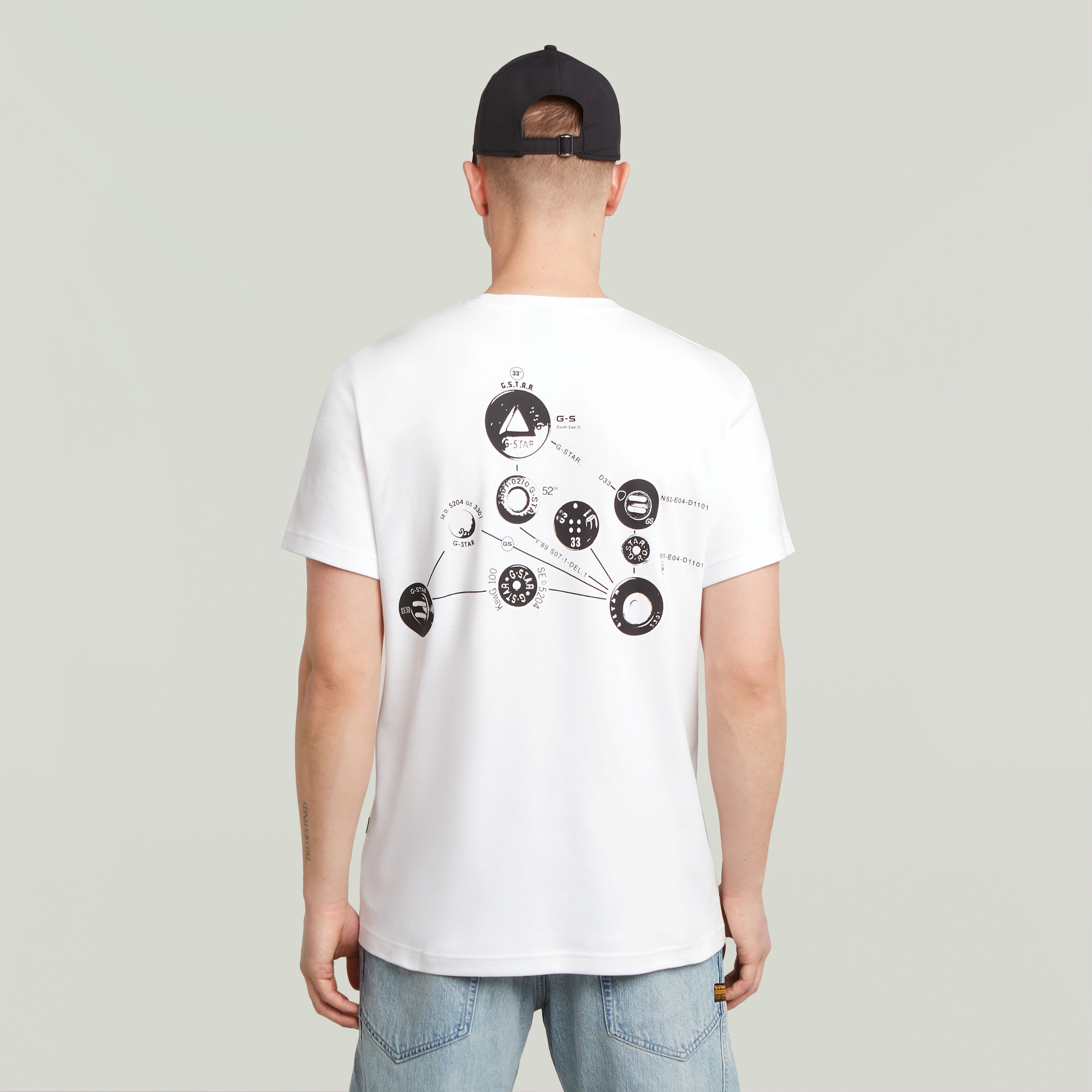 G-Star RAW Trims Back Graphic T-shirt Wit Heren