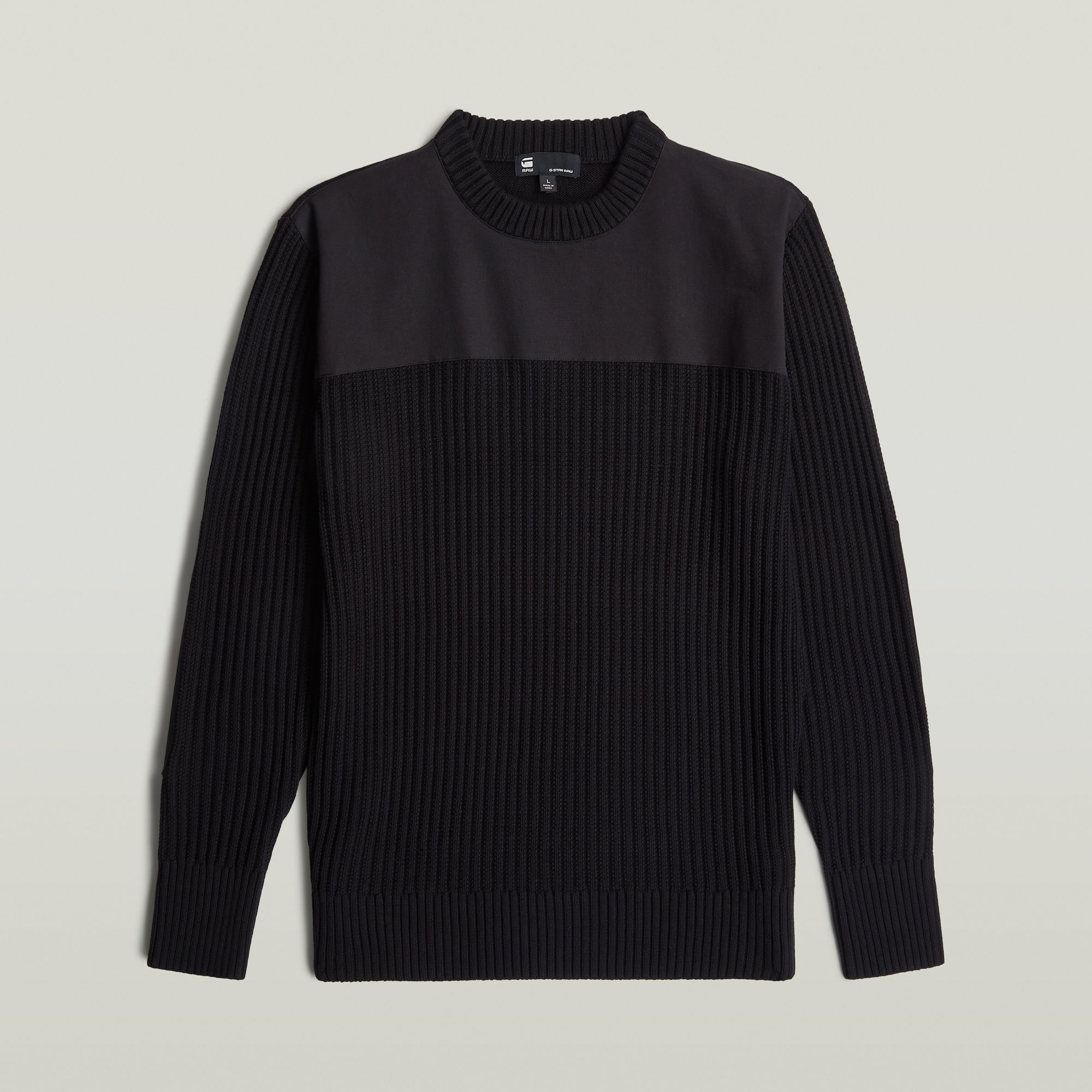 Thumbnail - Army Rib Knit Pullover - Schwarz - Herren