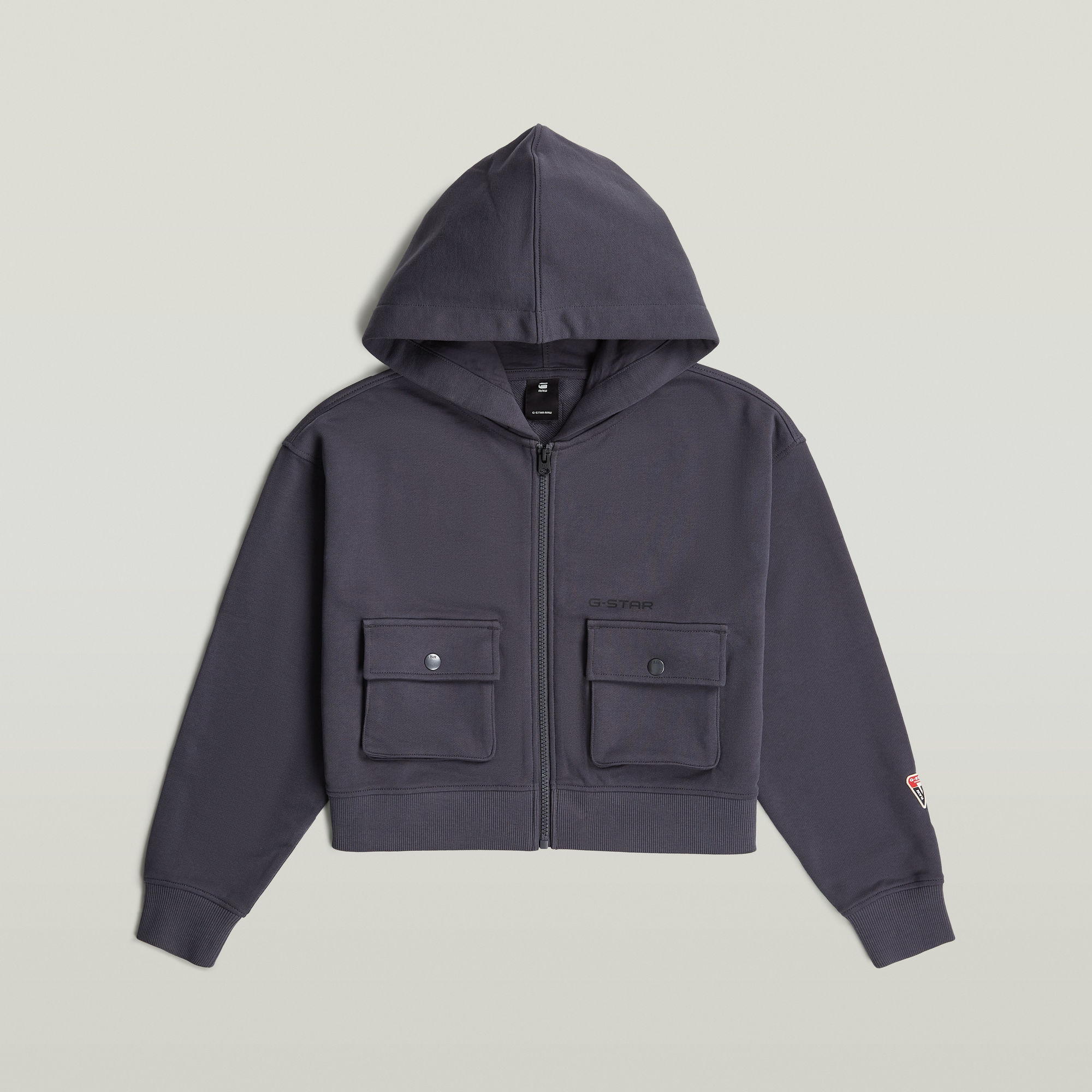 

Girls Utility Zipp Cropped Cardigan - Grey - girls