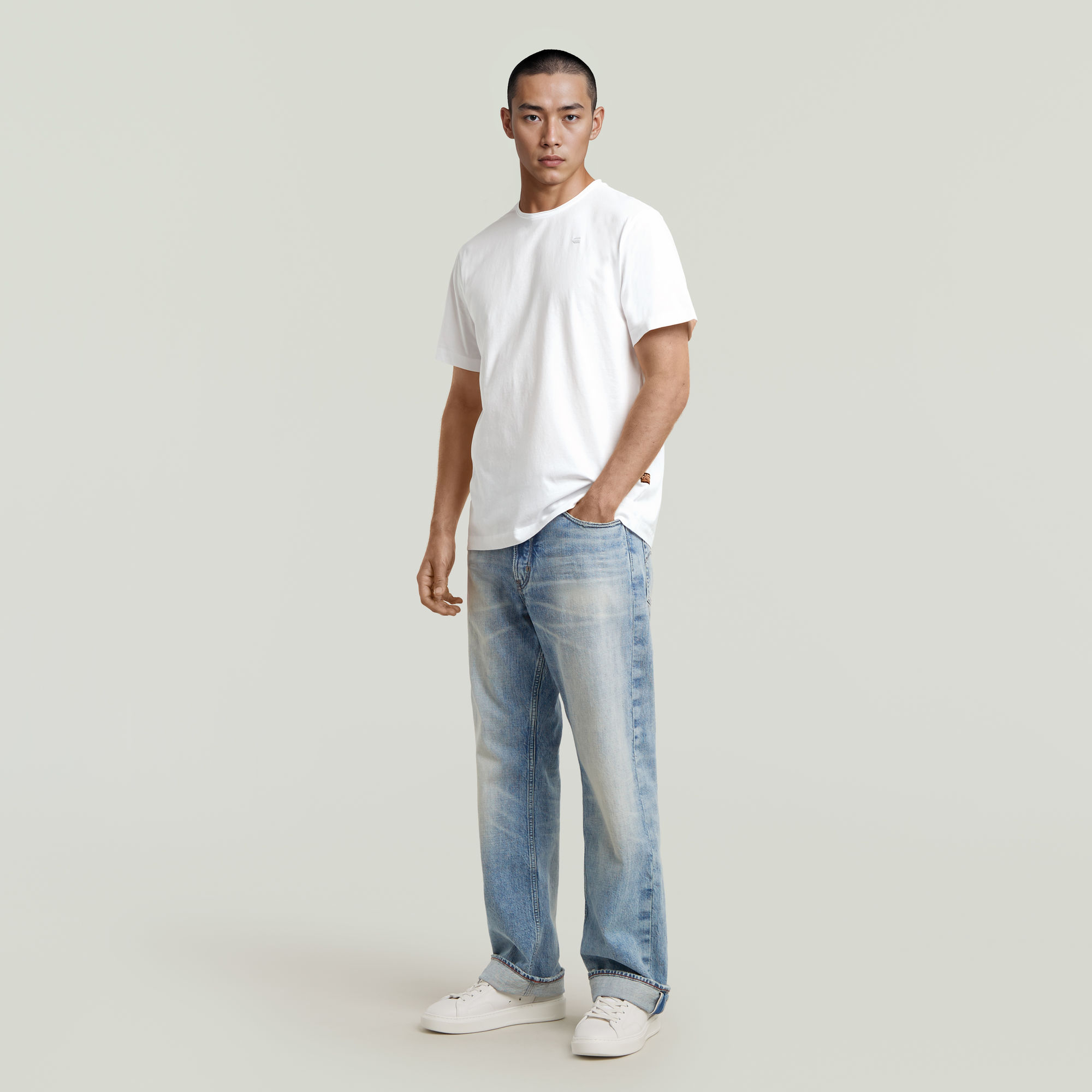 G-Star RAW Essential Raw Neck T-shirt Wit Heren