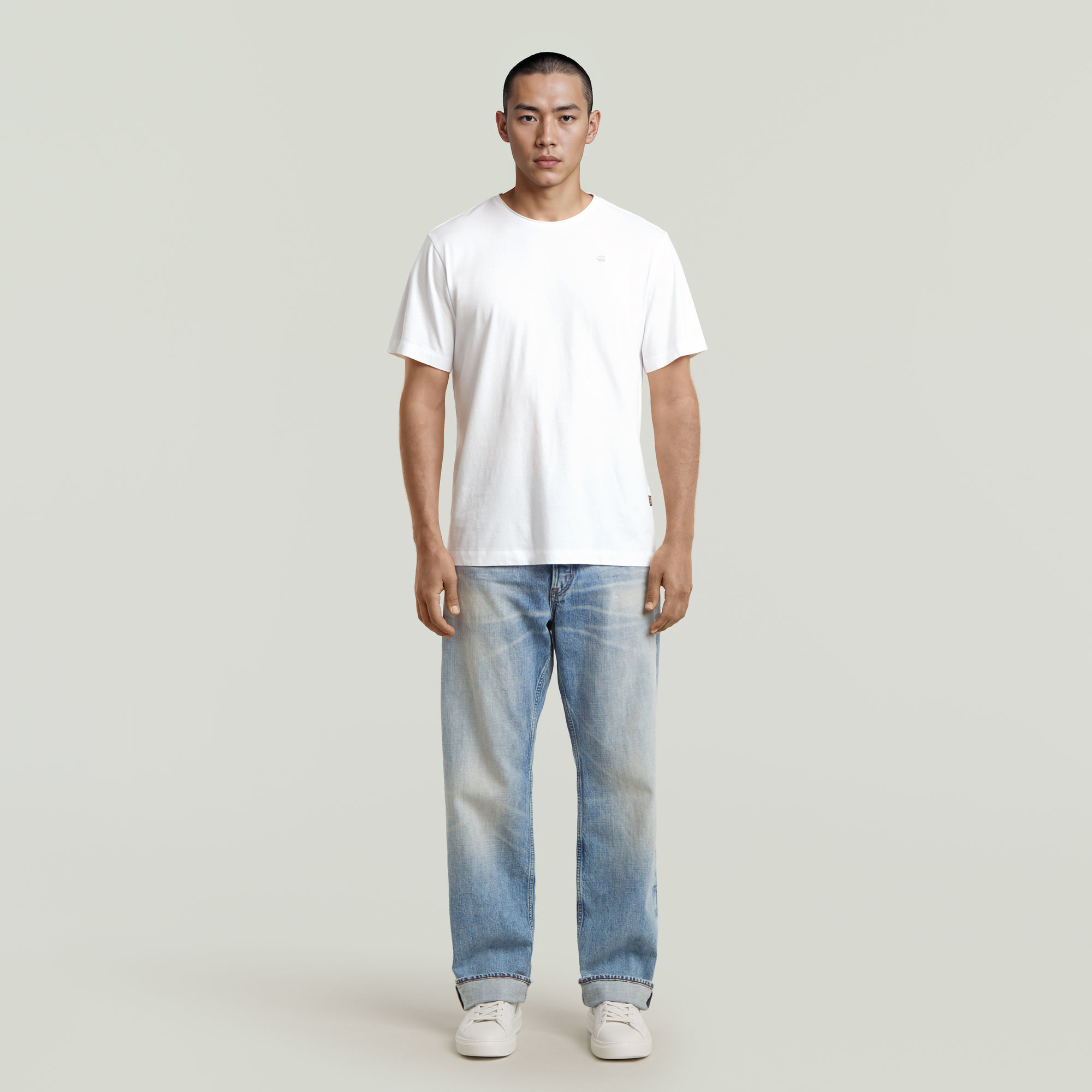 G-Star RAW Essential Raw Neck T-shirt Wit Heren