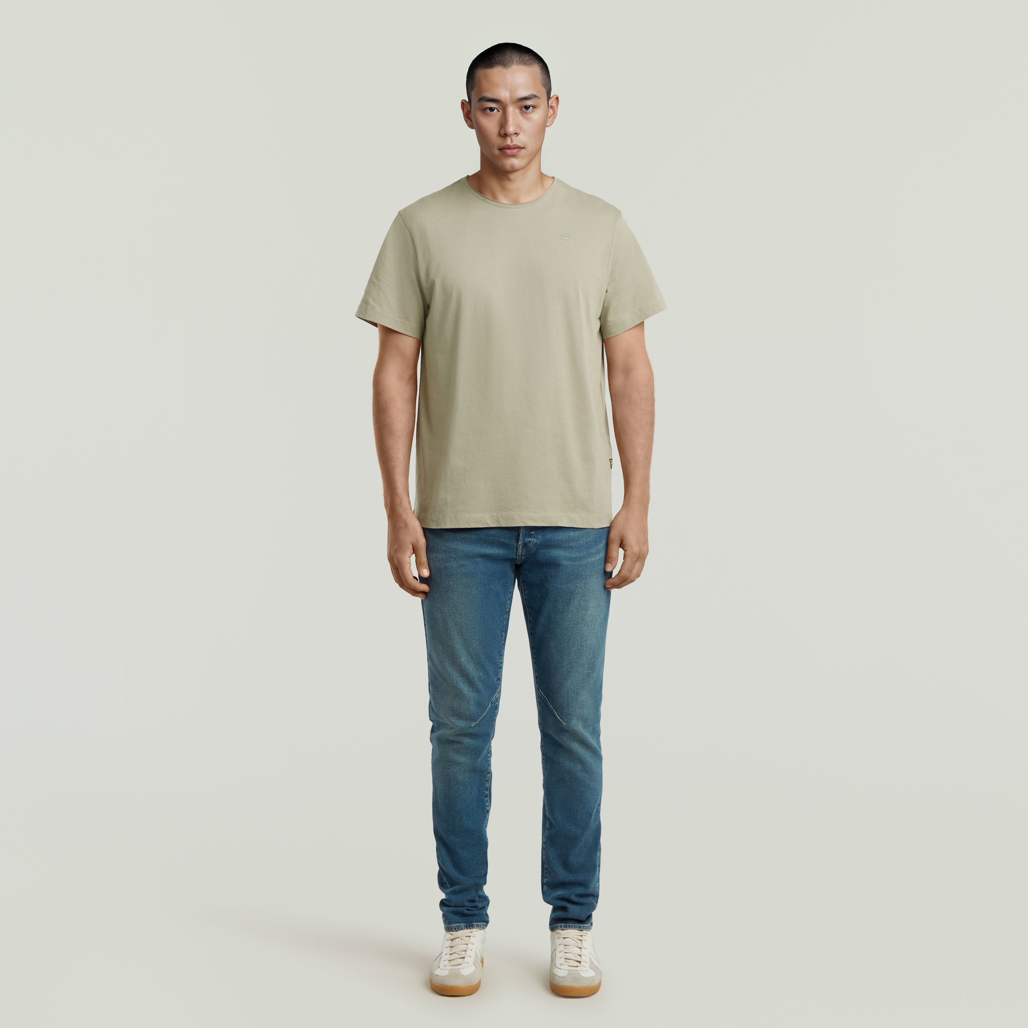 G-Star RAW Essential Raw Neck T-shirt Groen Heren