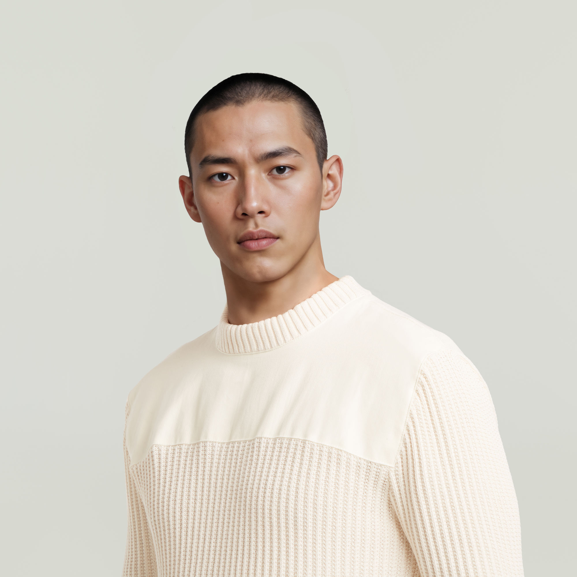 G-Star RAW Army Ribbed Gebreide Trui Beige Heren