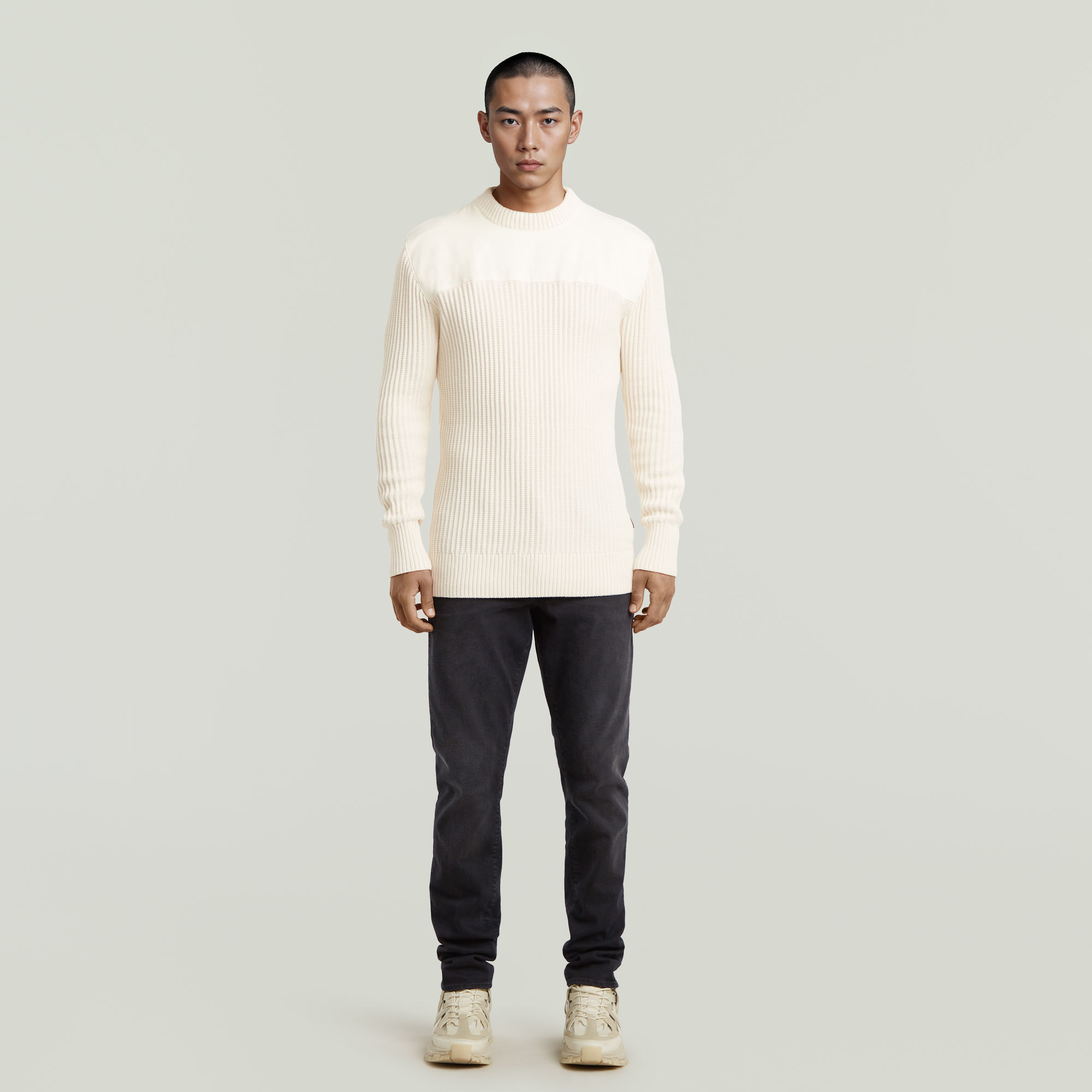 G-Star RAW Army Ribbed Gebreide Trui Beige Heren