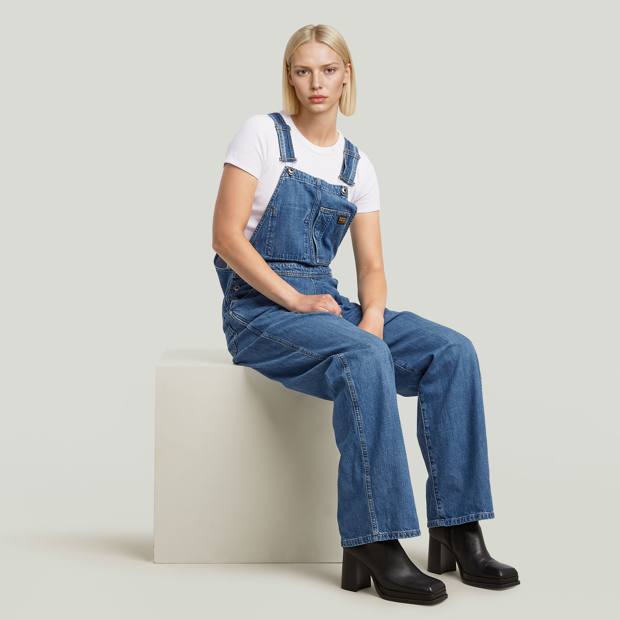 G-Star RAW Workwear Bib Tuinbroek Midden blauw Dames