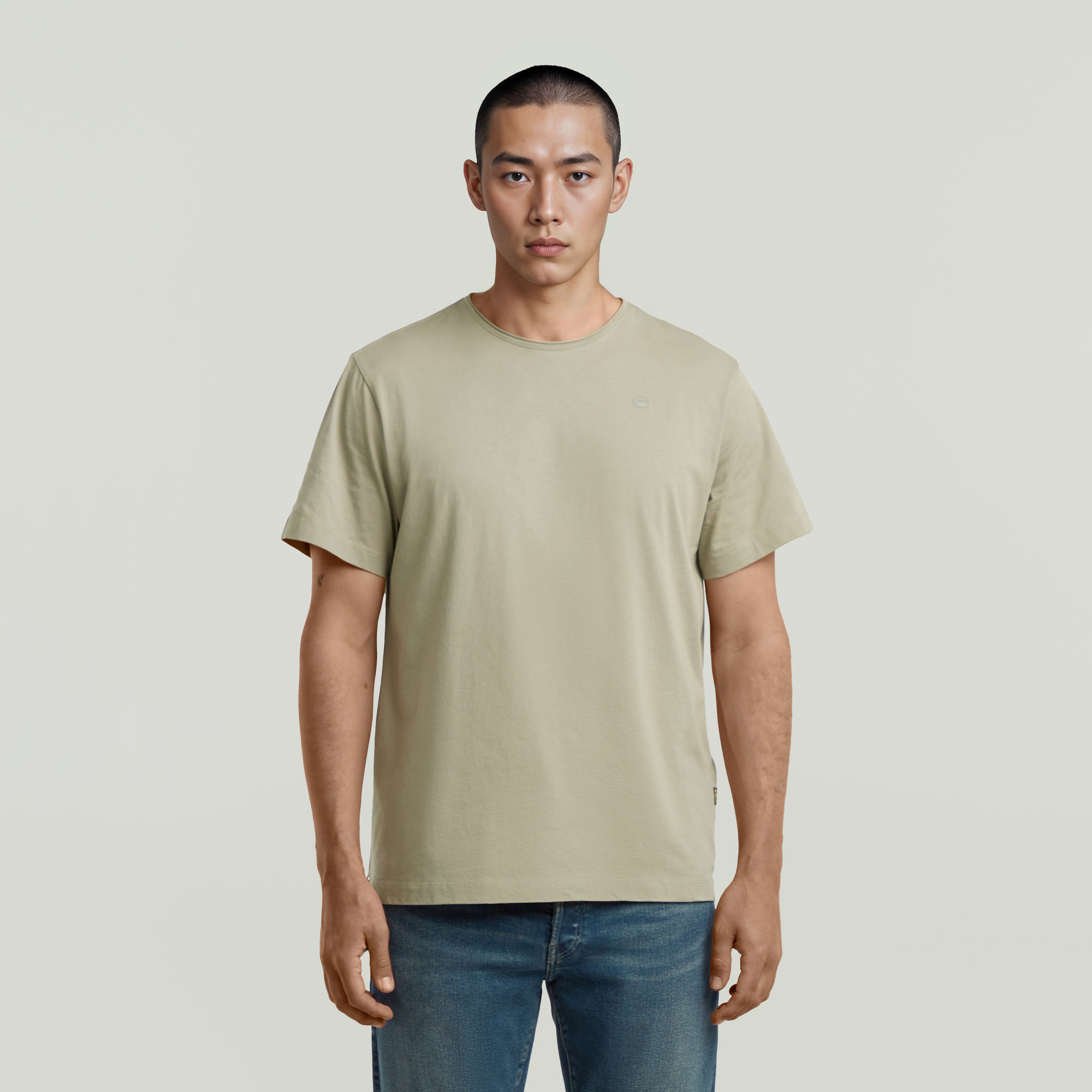 Essential Raw Neck T-Shirt - Grün - Herren