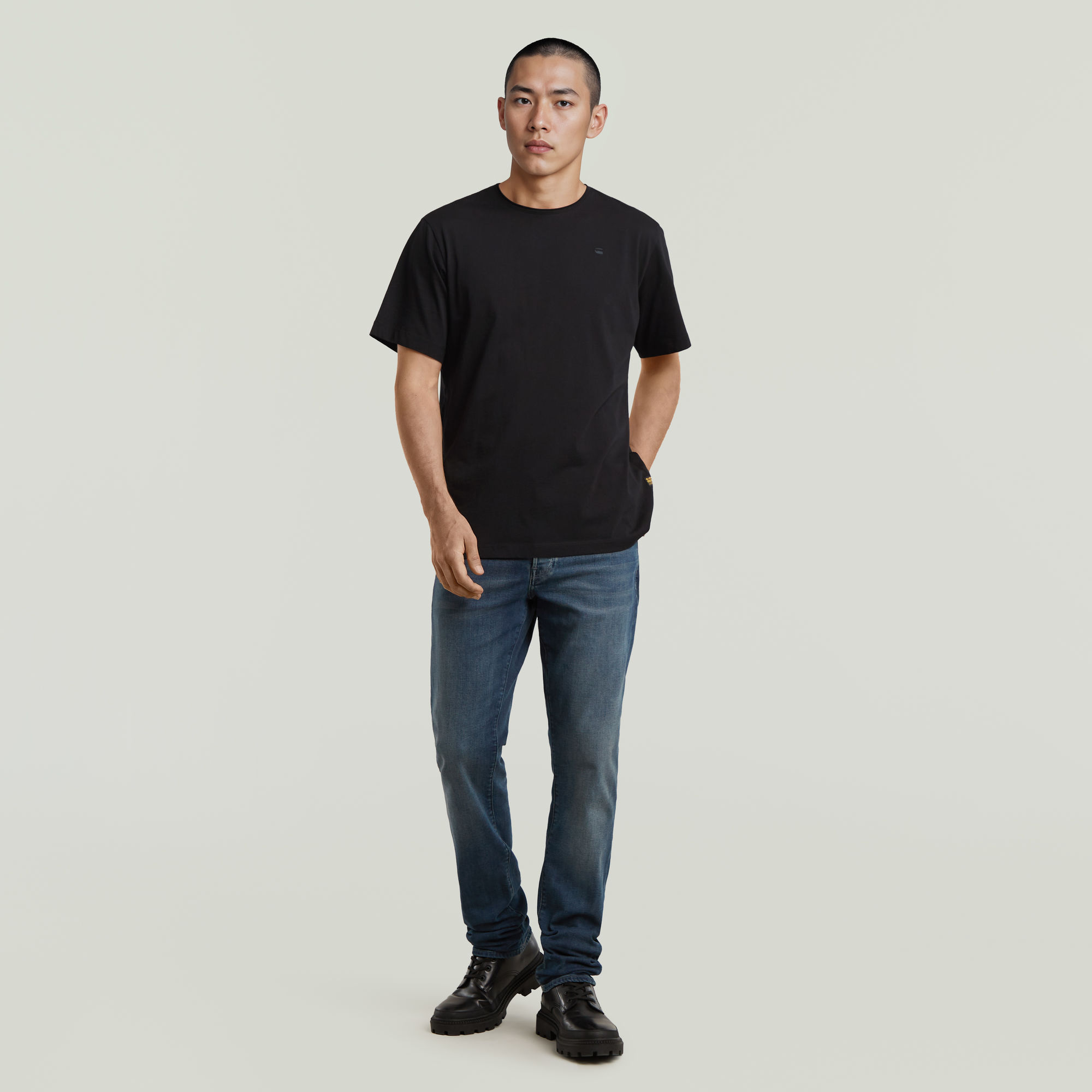 G-Star RAW Essential Raw Neck T-shirt Zwart Heren