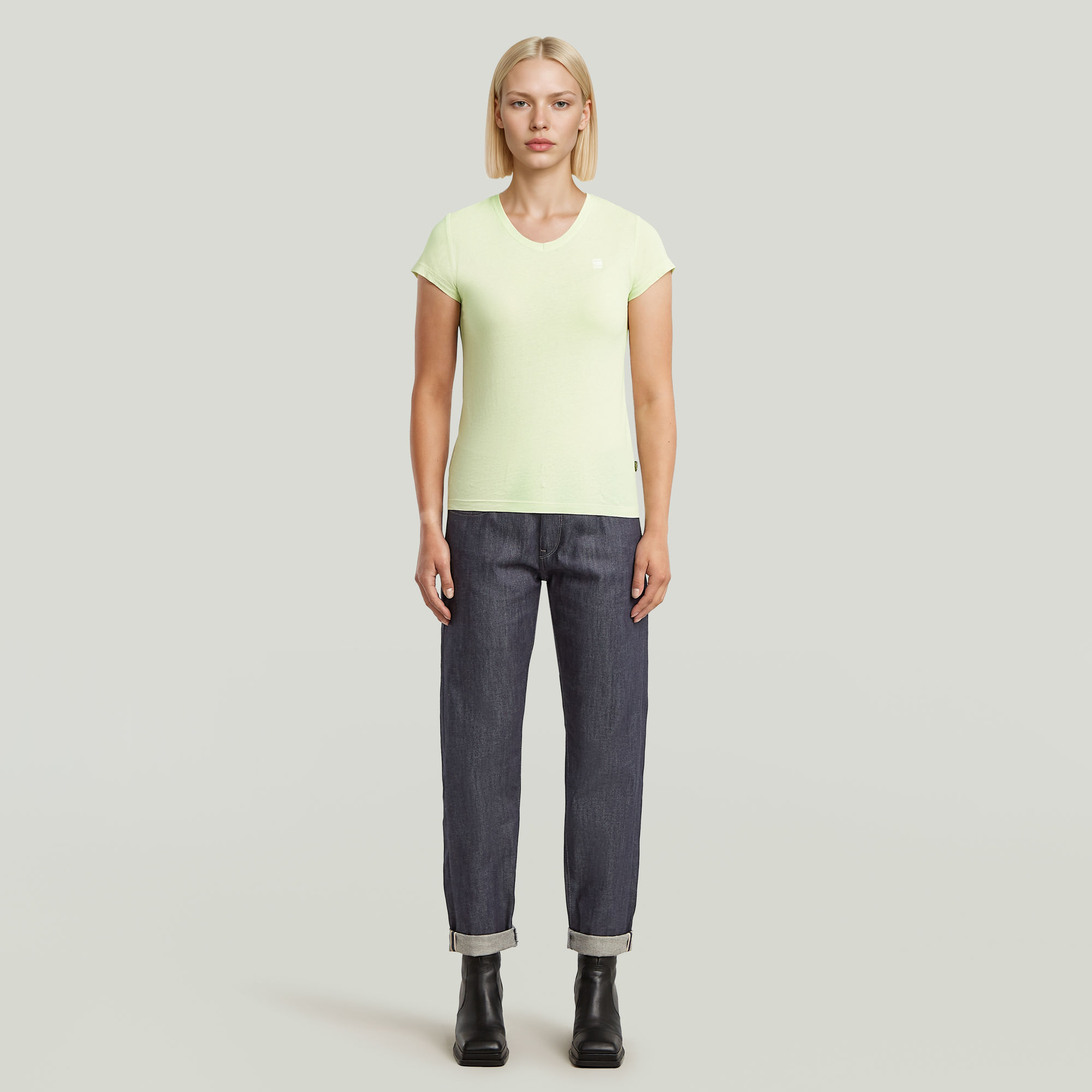G-Star RAW Eyben Slim V-Hals Top 2.0 Groen Dames