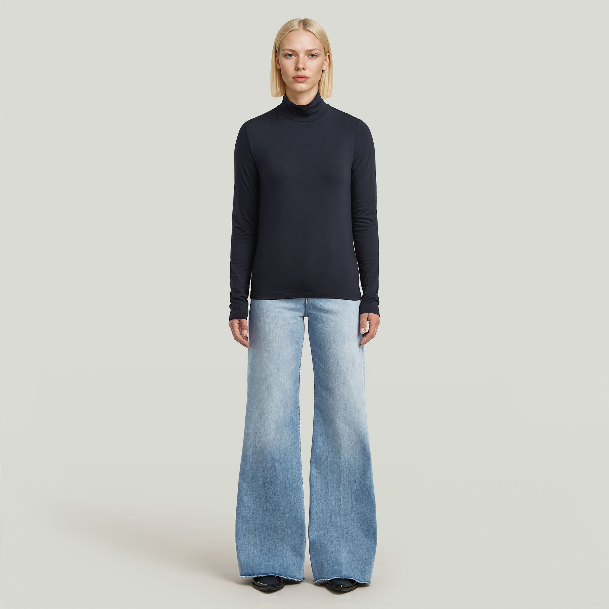 Thumbnail - Deck Ultra High Wide Leg Jeans - Hellblau - Damen