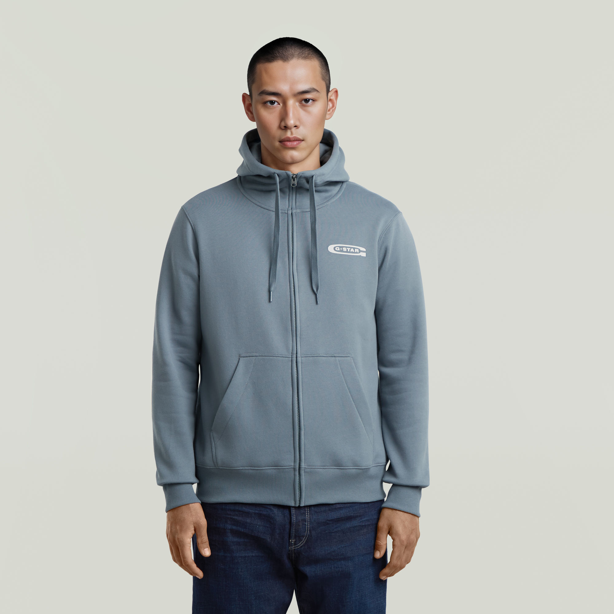 G-Star RAW Old Skool Zip Hoodie Grijs Heren