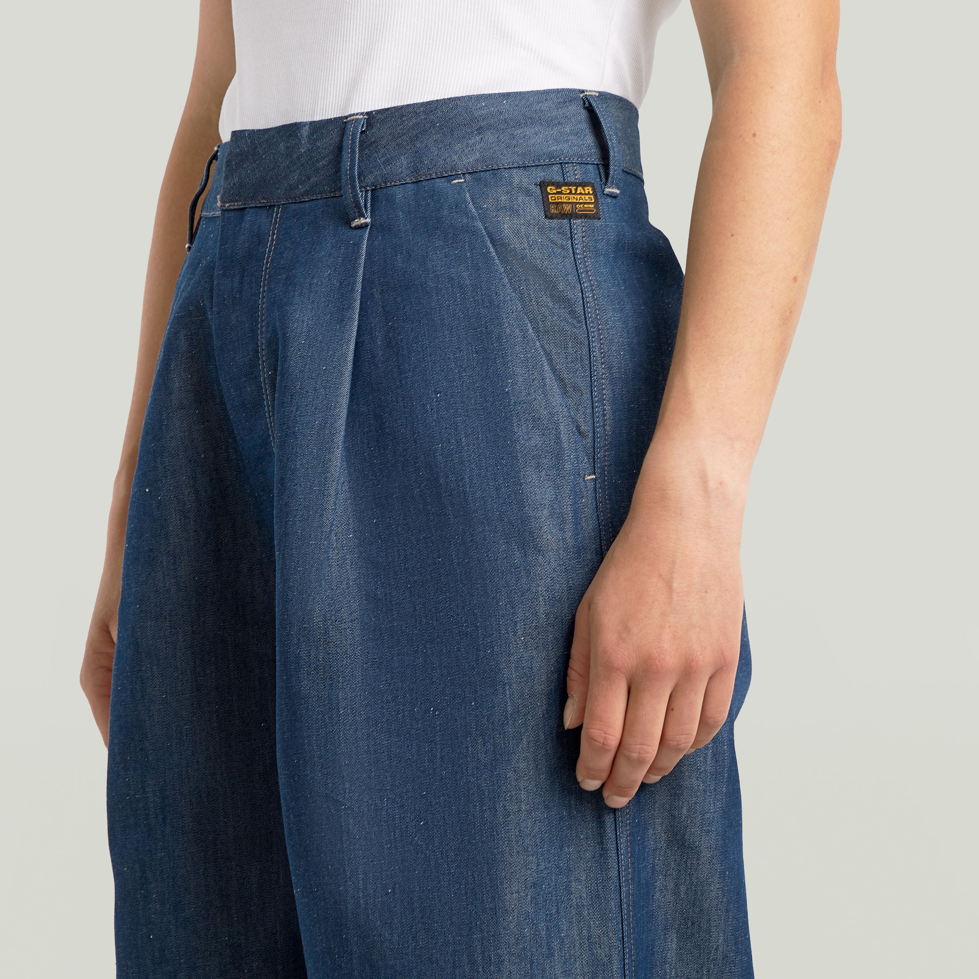G-Star RAW Fluid Wide Leg Broek Donkerblauw Dames