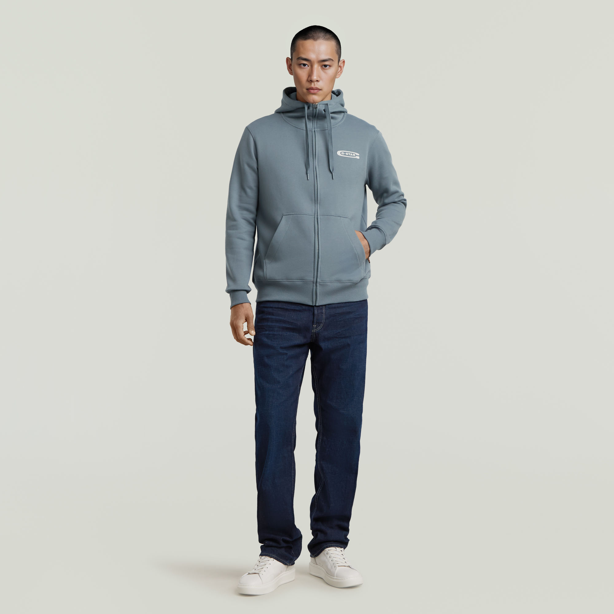 G-Star RAW Old Skool Zip Hoodie Grijs Heren