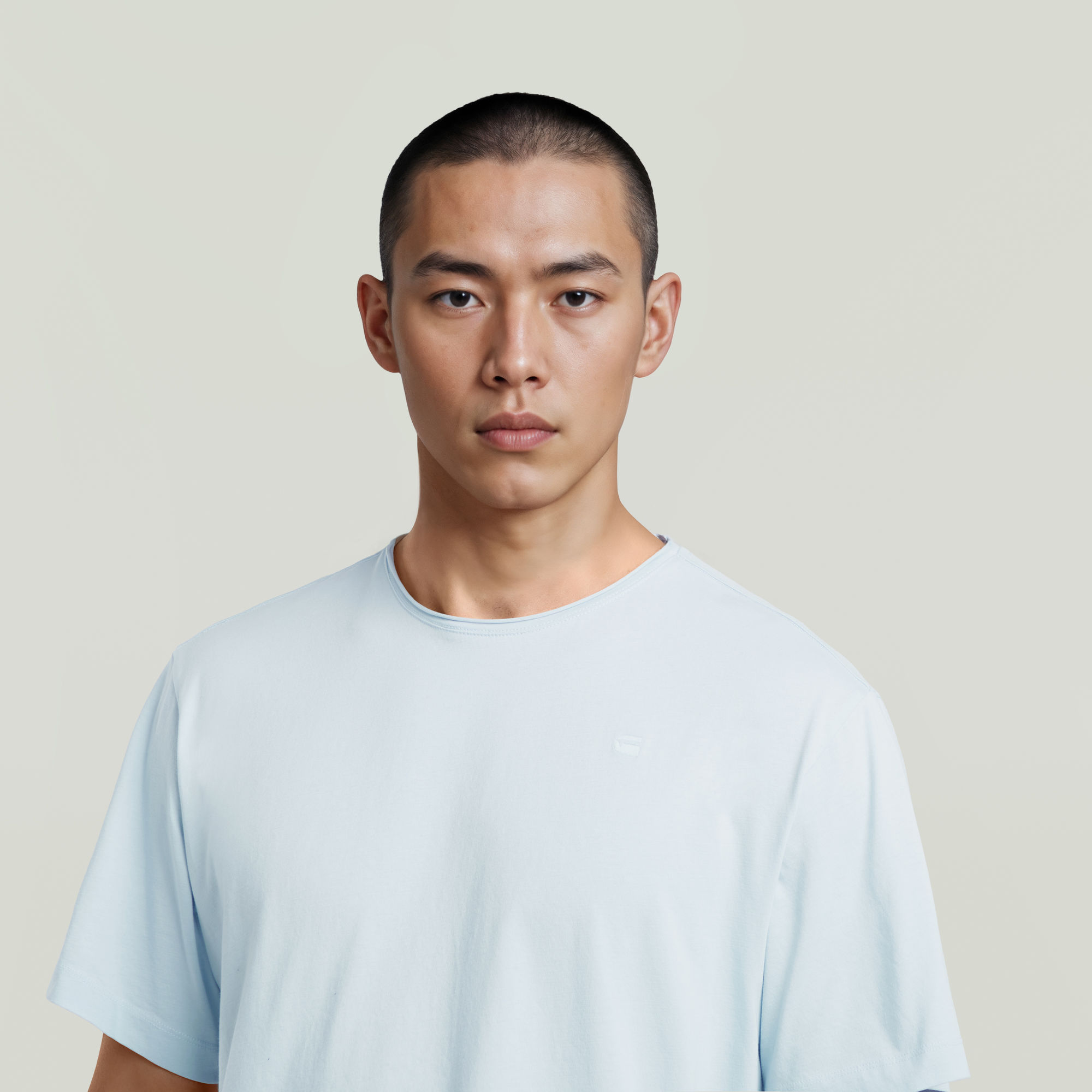 G-Star RAW Essential Raw Neck T-shirt Lichtblauw Heren