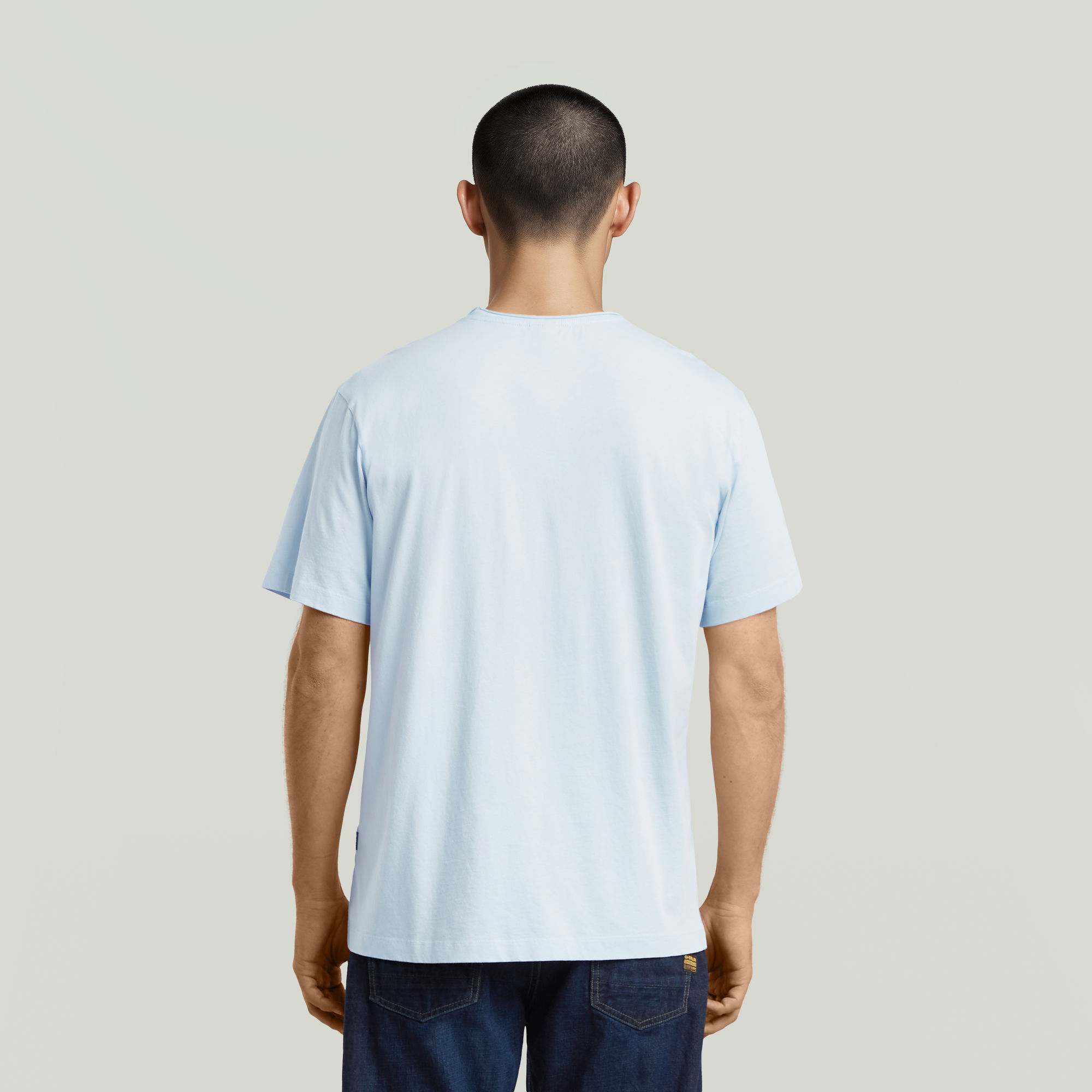 G-Star RAW Essential Raw Neck T-shirt Lichtblauw Heren
