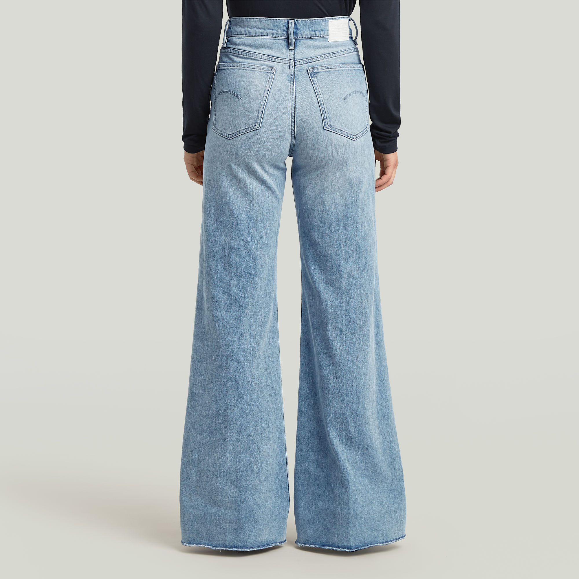 G-Star RAW Deck Ultra High Wide Leg Jeans Lichtblauw Dames