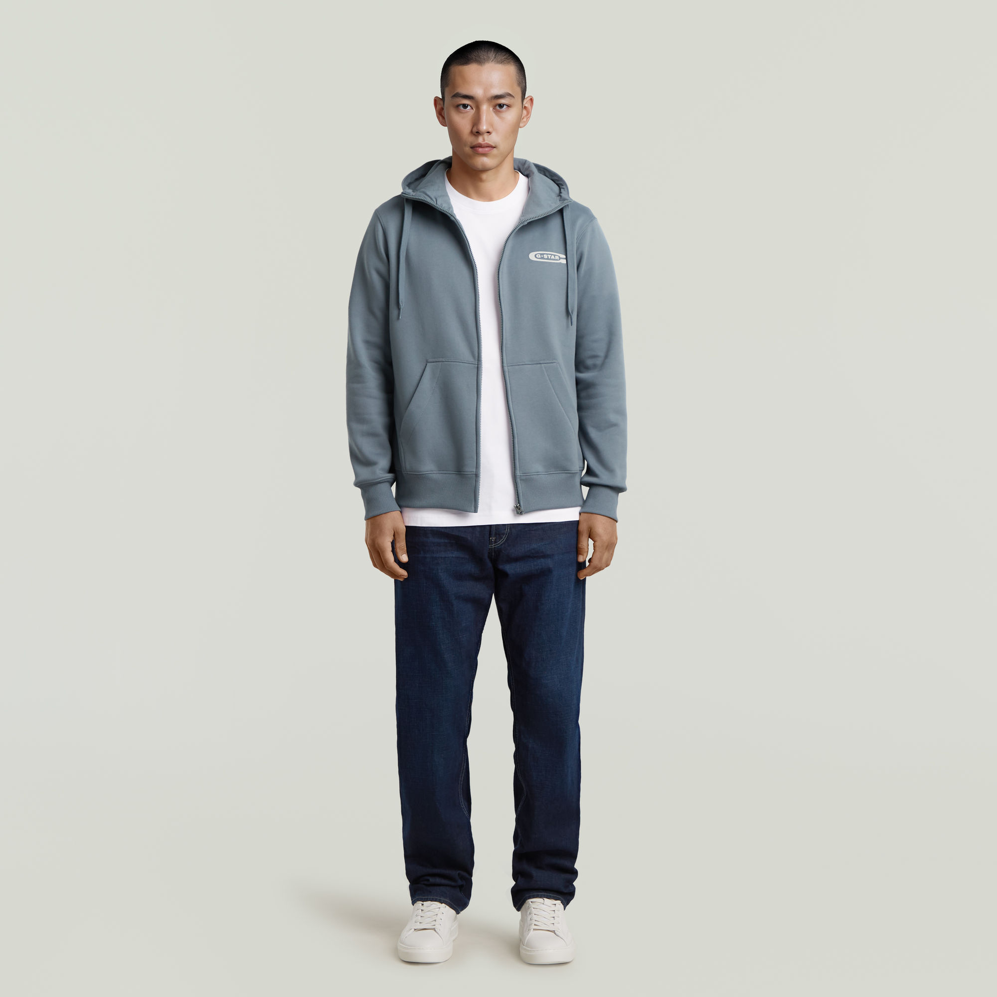 G-Star RAW Old Skool Zip Hoodie Grijs Heren