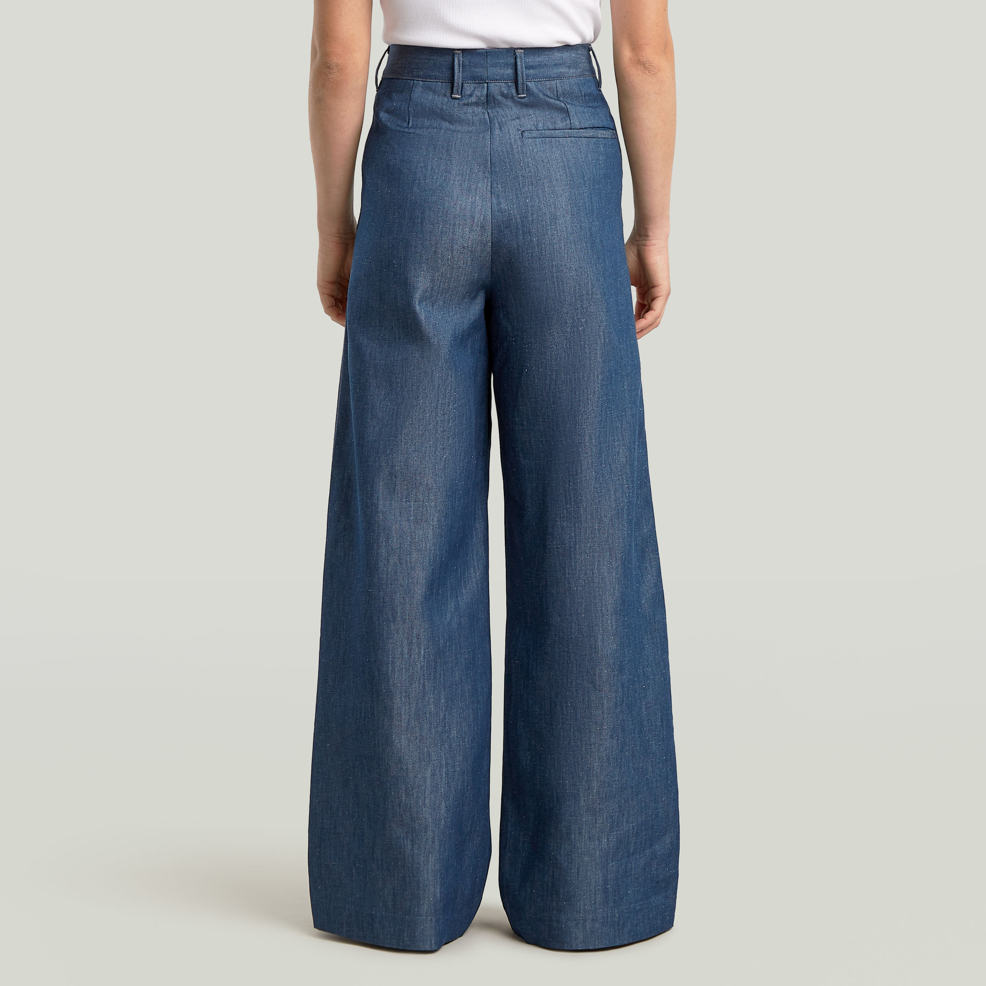 G-Star RAW Fluid Wide Leg Broek Donkerblauw Dames